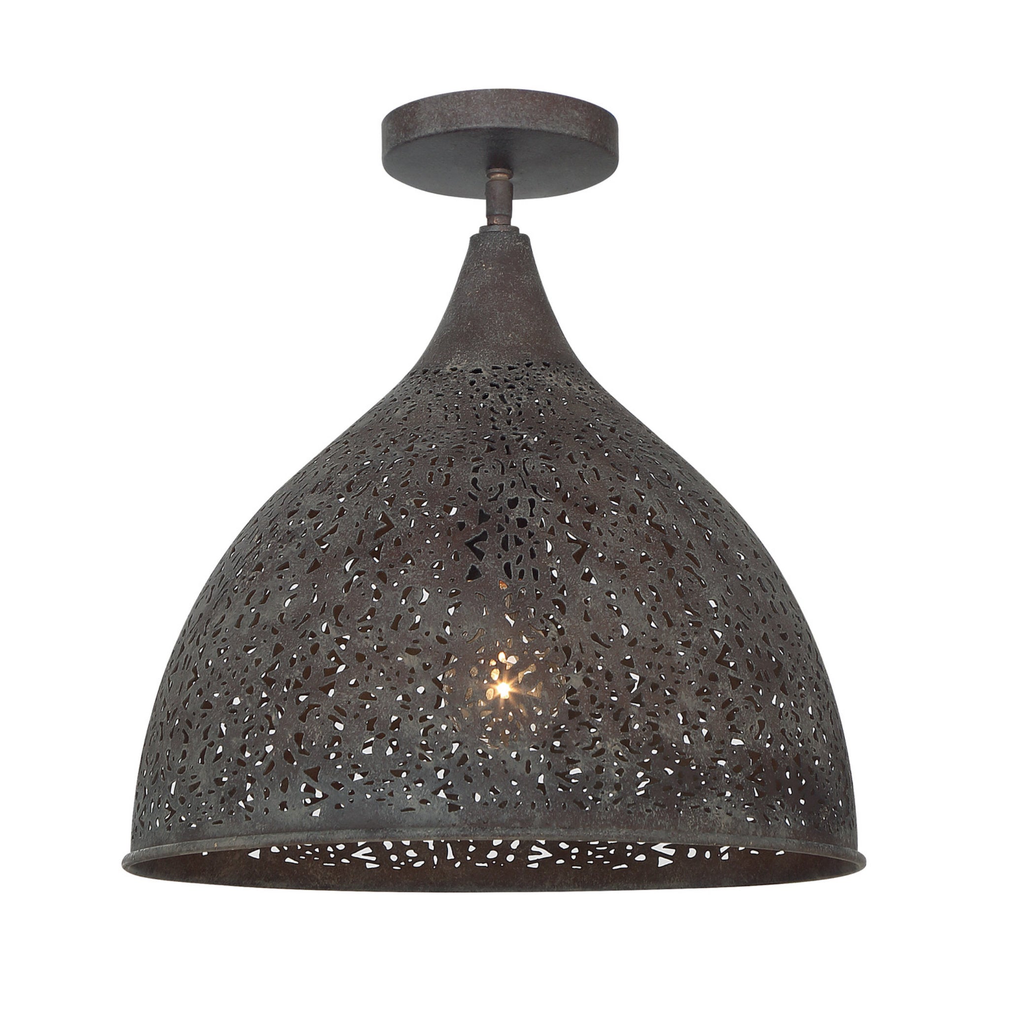 Jasmine 14'' Forged Bronze Semi Flush Mount Bronze 14"W x 14"H x 14"D