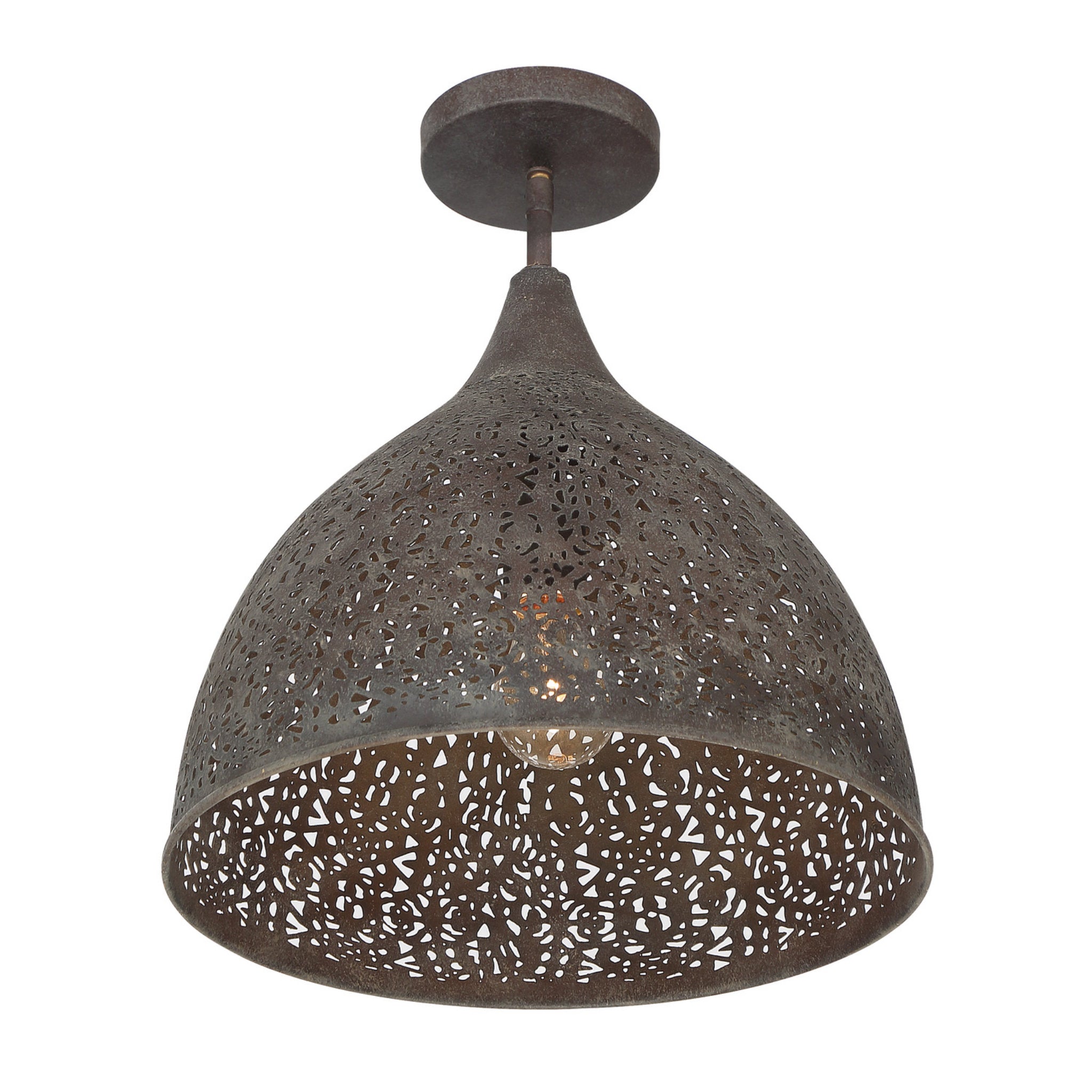 Jasmine 14'' Forged Bronze Semi Flush Mount Bronze 14"W x 14"H x 14"D