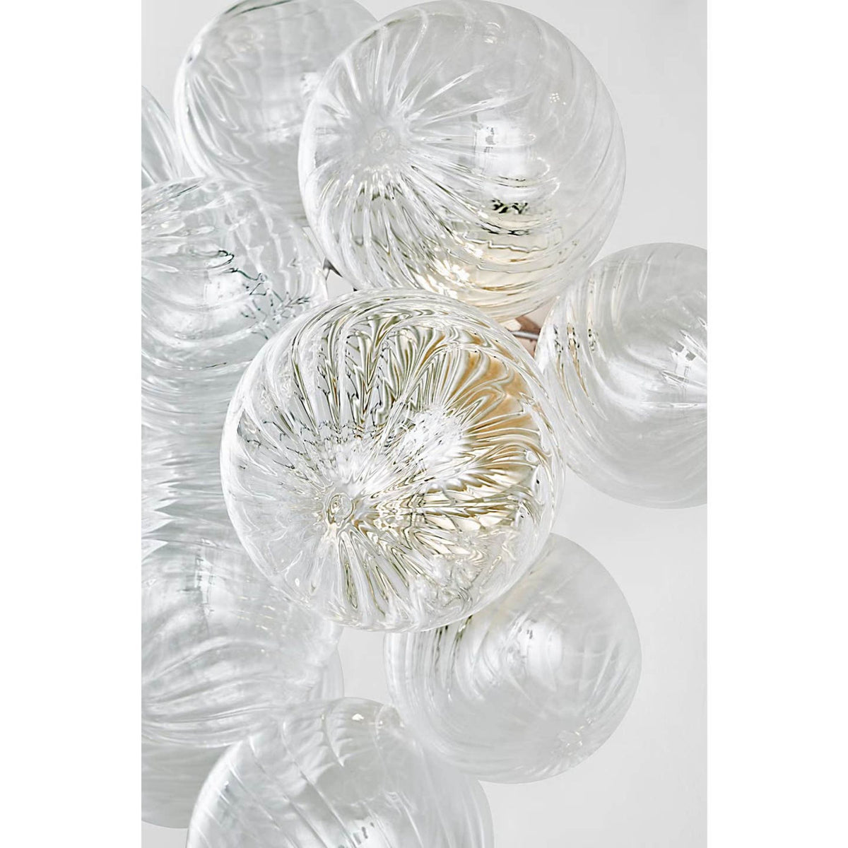 Julie Neill Talia Medium Sconce in Burnished Silver Leaf with Clear Swirled Glass W14.75" x H17" x E8.75"