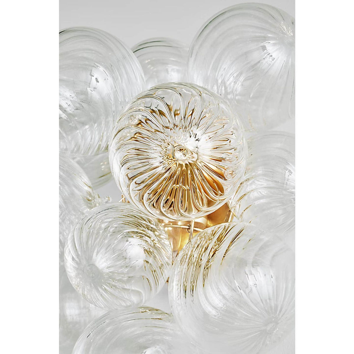 Julie Neill Talia Medium Sconce in Gild with Clear Swirled Glass W14.75" x H17" x E8.75"