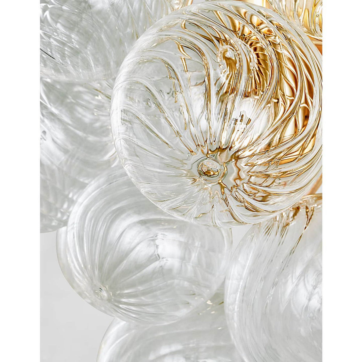 Julie Neill Talia Medium Sconce in Gild with Clear Swirled Glass W14.75" x H17" x E8.75"