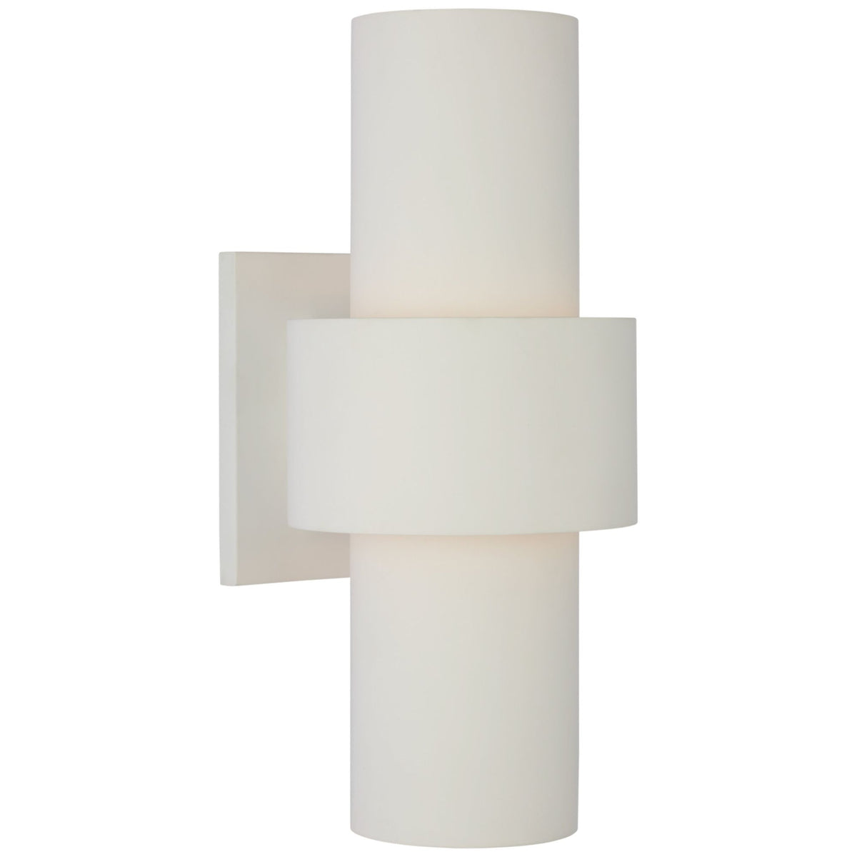 Julie Neill Chalmette Medium Layered Sconce in Plaster White W6" x H14" x E7"