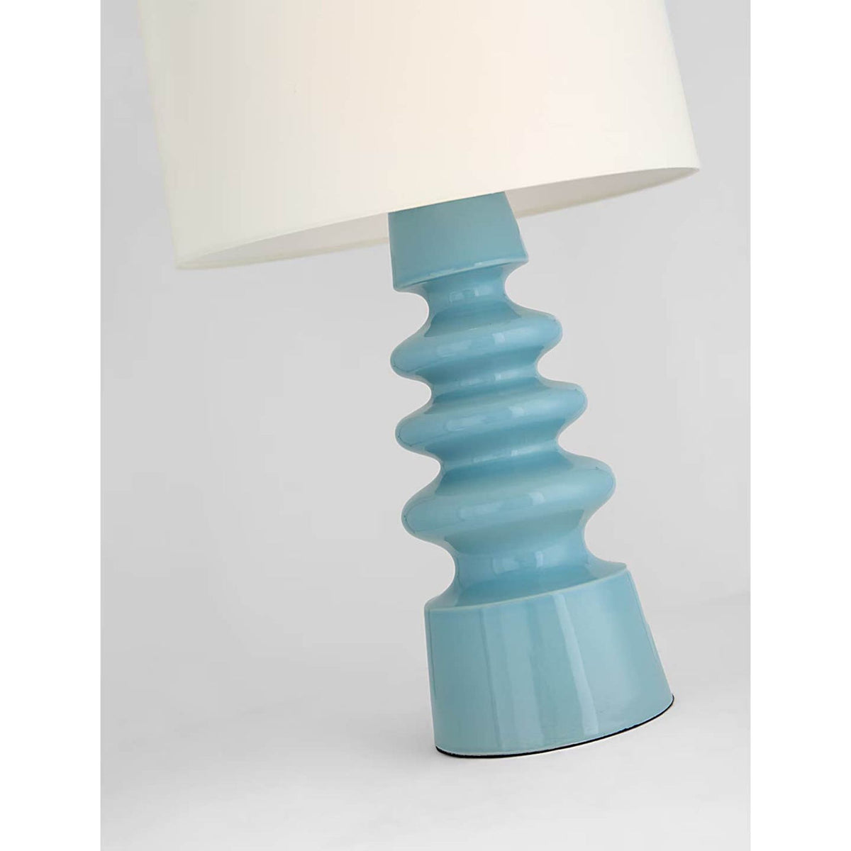 Julie Neill Andreas Medium Table Lamp in Blue Jade with Linen Shade W18" x H28.5"