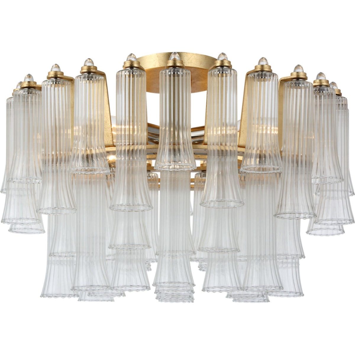 Julie Neill Lorelei 18" Semi-Flush Mount in Gild with Clear Glass W18" x H12"