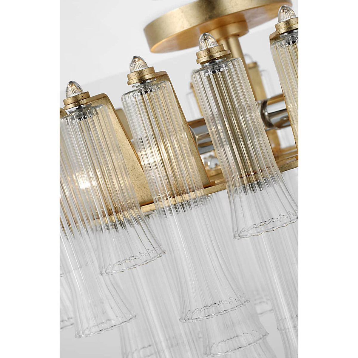Julie Neill Lorelei 18" Semi-Flush Mount in Gild with Clear Glass W18" x H12"