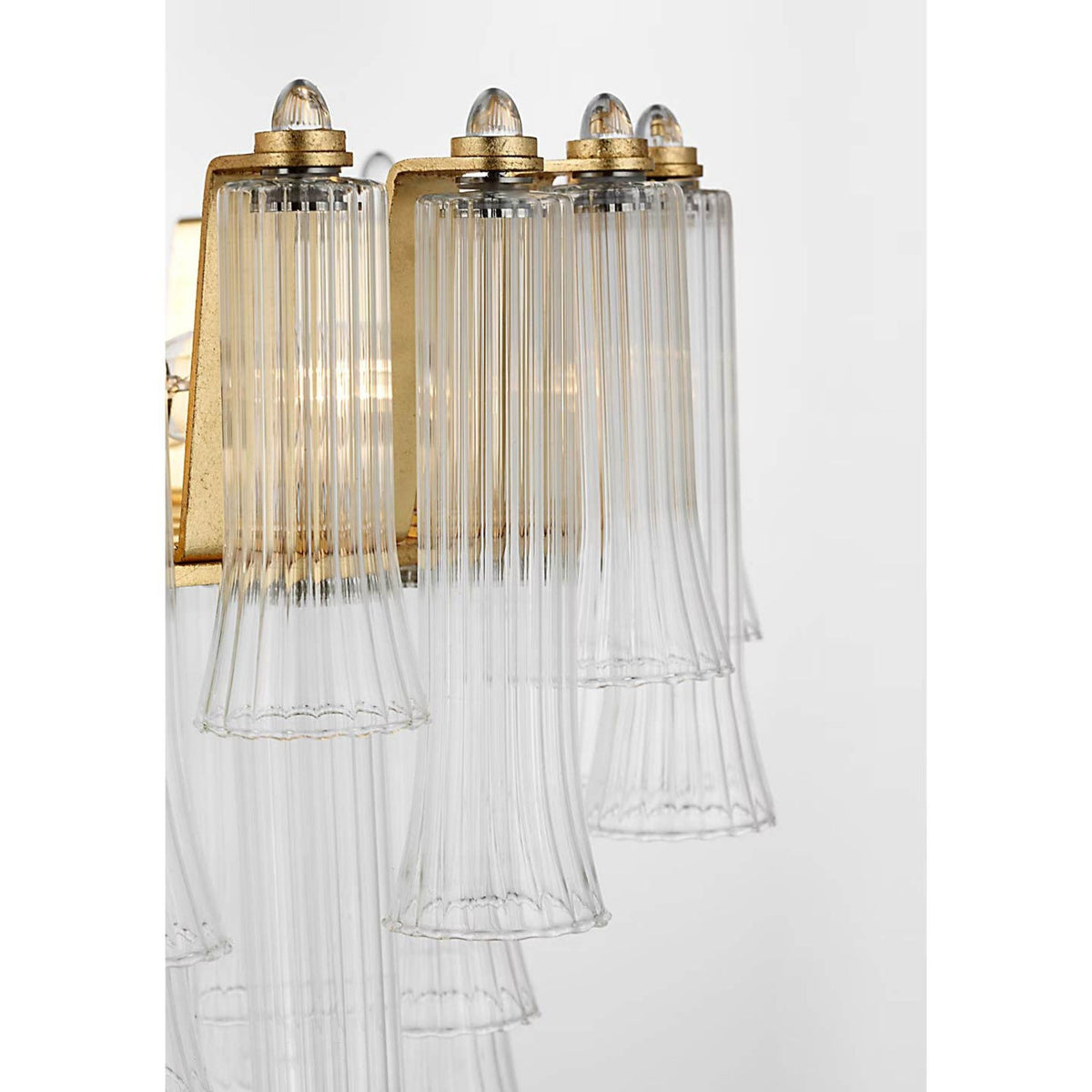 Julie Neill Lorelei 18" Semi-Flush Mount in Gild with Clear Glass W18" x H12"