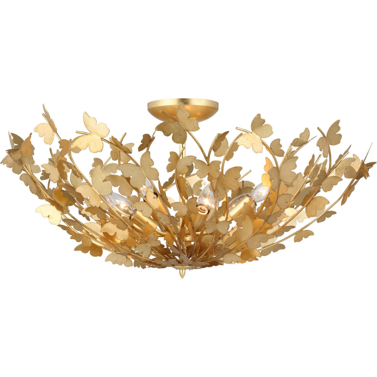 Julie Neill Farfalle Large Semi-Flush Mount in Gild W30" x H14.25"