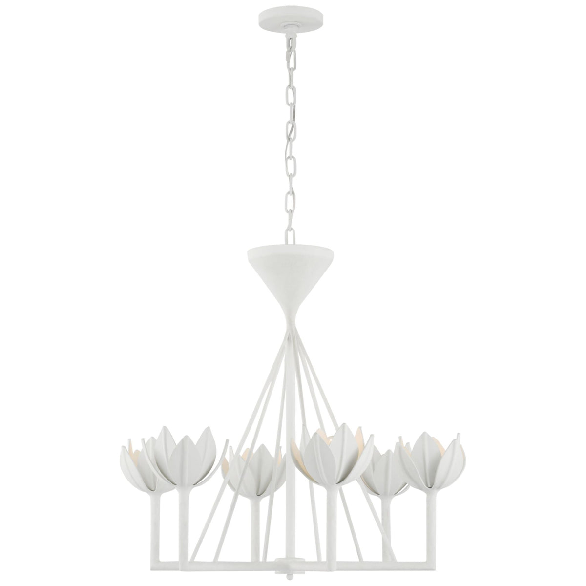 Julie Neill Alberto Small Low Ceiling Chandelier in Plaster White W28.75" x H27"