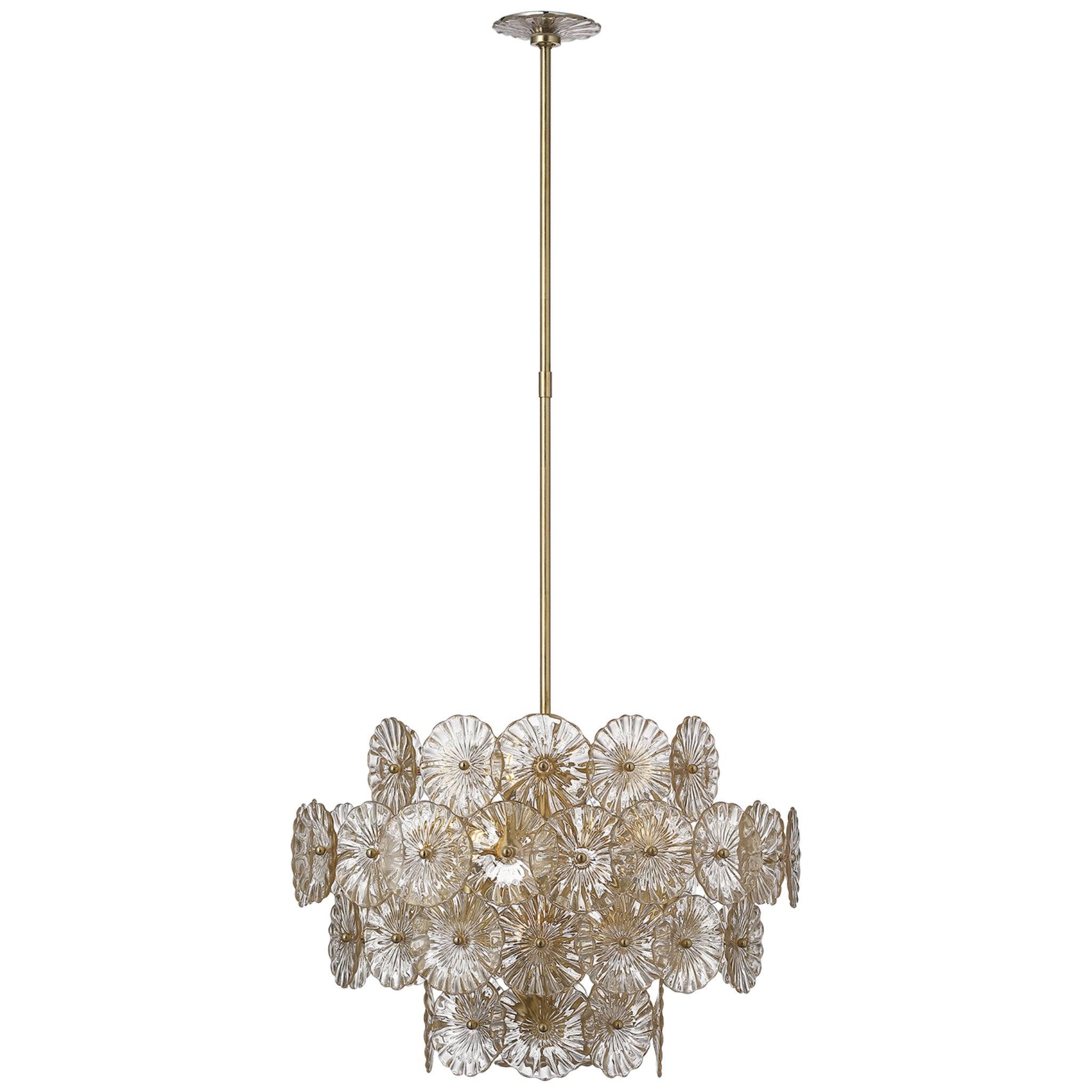 Julie Neill Gianna 24" Chandelier in Gild with Gold Fleck Glass Ceiling Light W24"