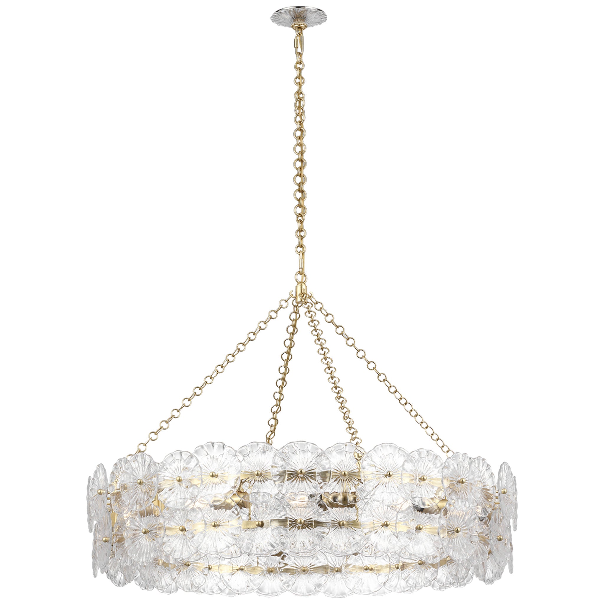 Julie Neill Gianna 36" Ring Chandelier in Gild with Clear Glass Ceiling Light W36" x H27.25"