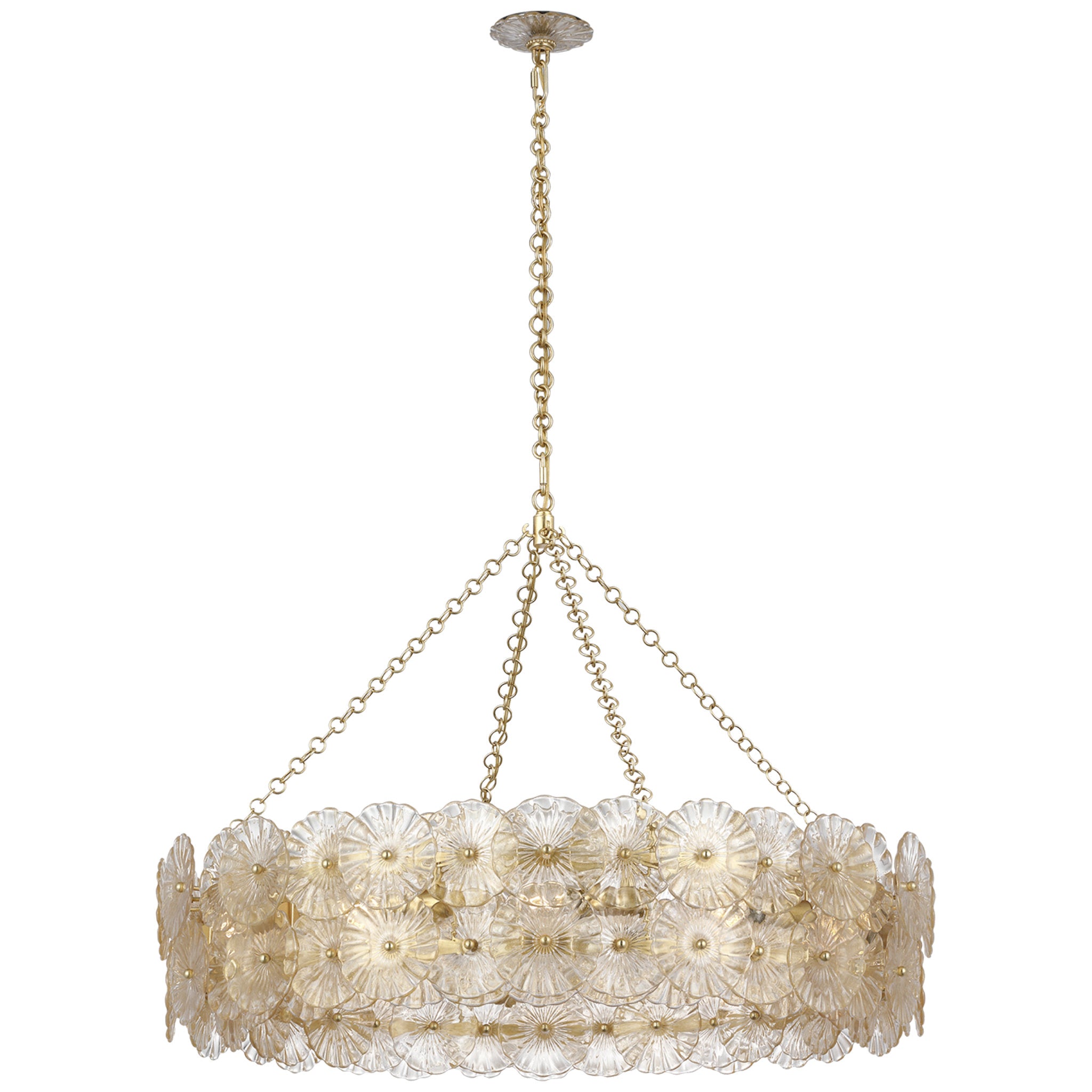 Julie Neill Gianna 36" Ring Chandelier in Gild with Gold Fleck Glass Ceiling Light W36" x H27.25"
