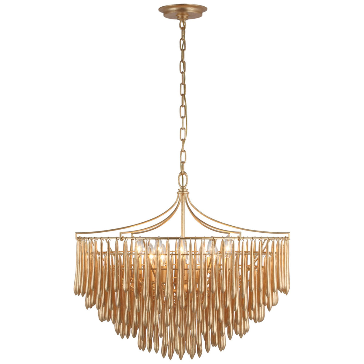 Julie Neill Vacarro Medium Chandelier in Antique Gold Leaf W30.5" x H26.75"