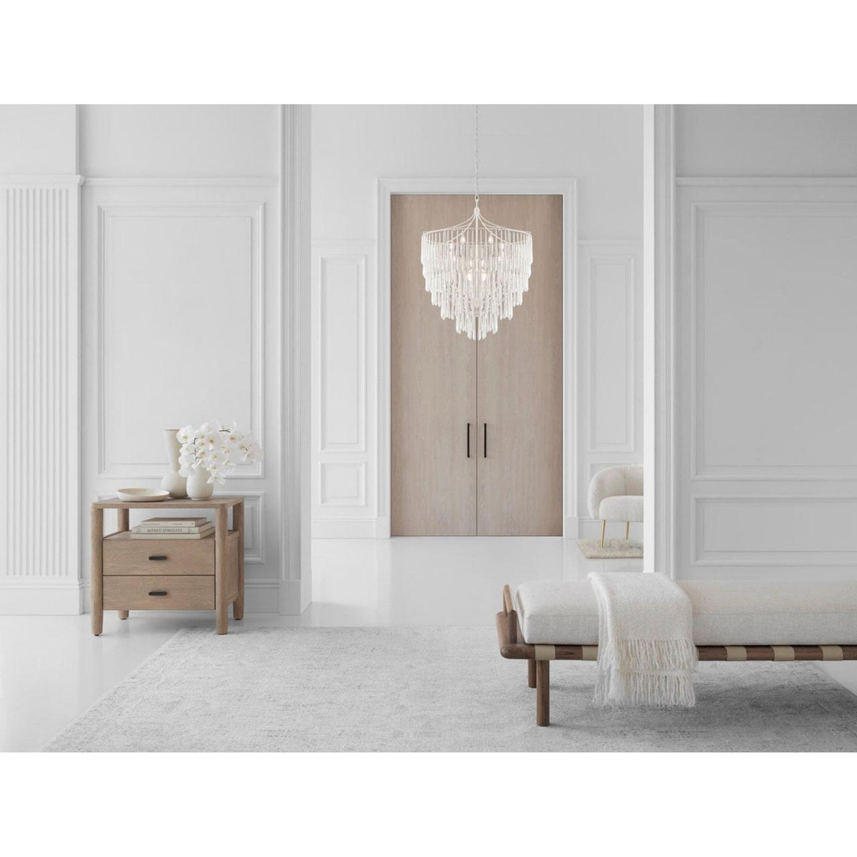Julie Neill Vacarro Large Chandelier in Plaster White W32.25" x H40.75"