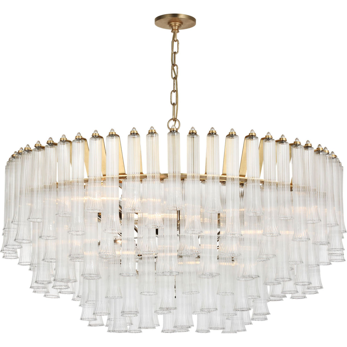 Julie Neill Lorelei X-Large Chandelier in Gild with Clear Glass W40" x H24"