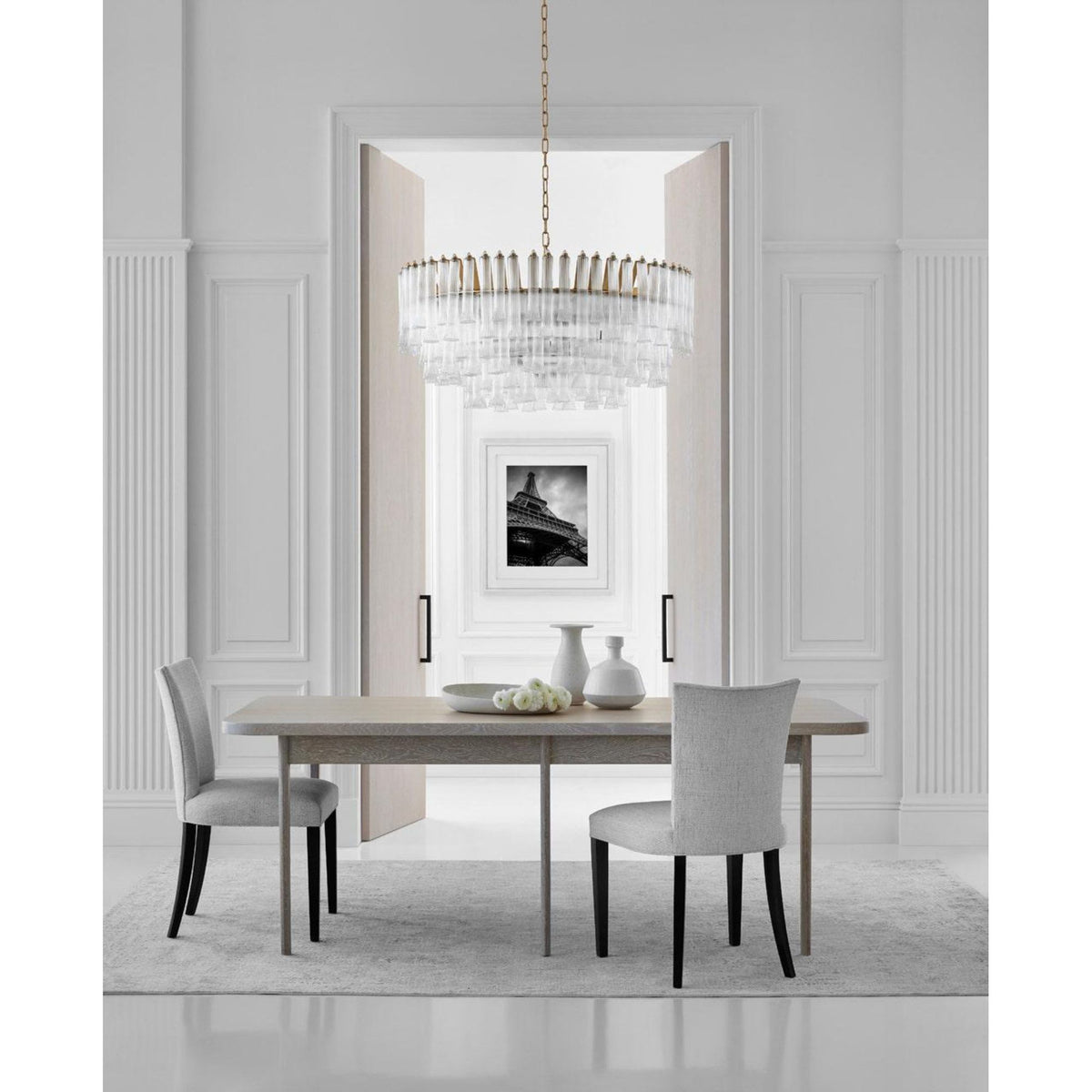 Julie Neill Lorelei X-Large Chandelier in Gild with Clear Glass W40" x H24"