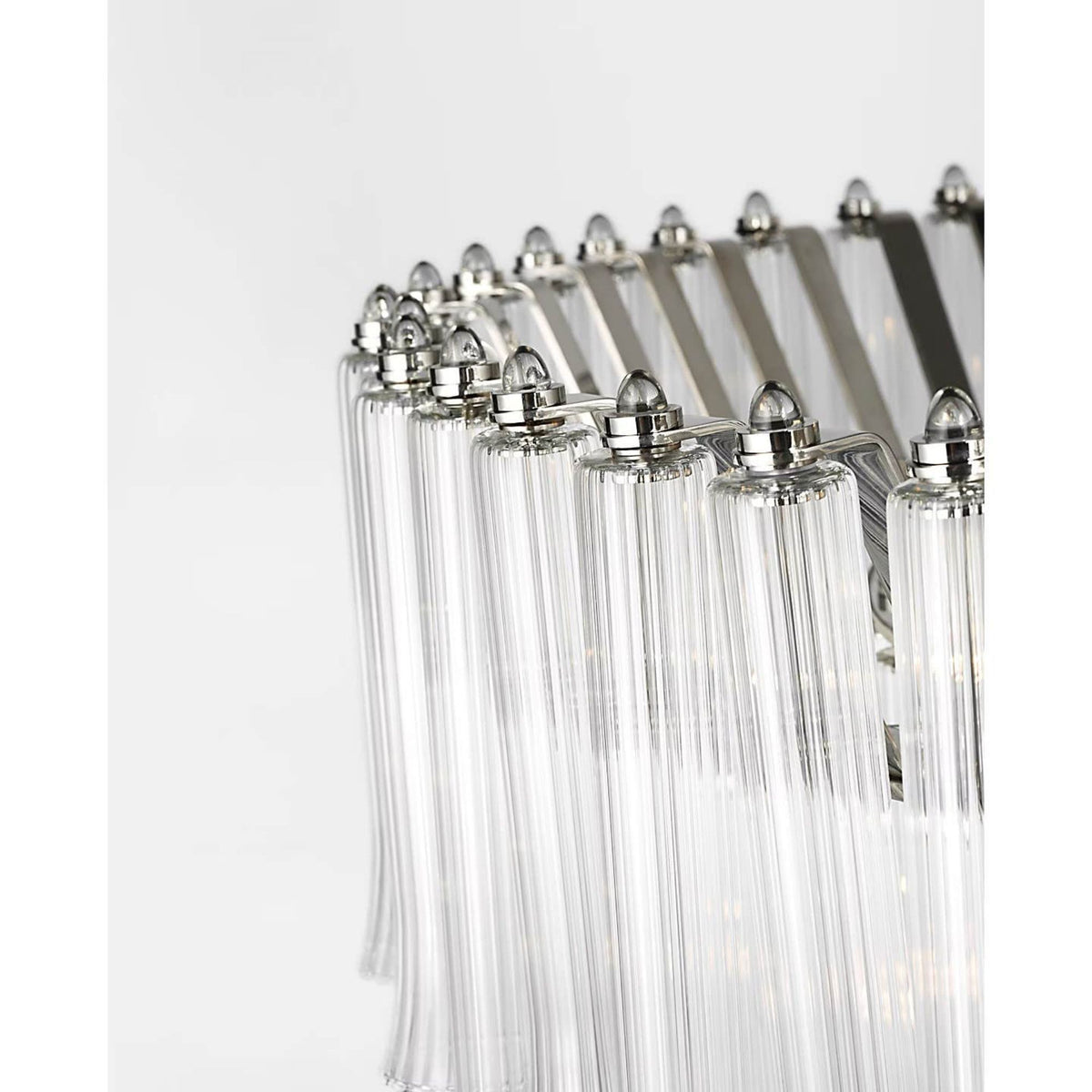 Julie Neill Lorelei X-Large Chandelier in Polished Nickel with Clear Glass W40" x H24"
