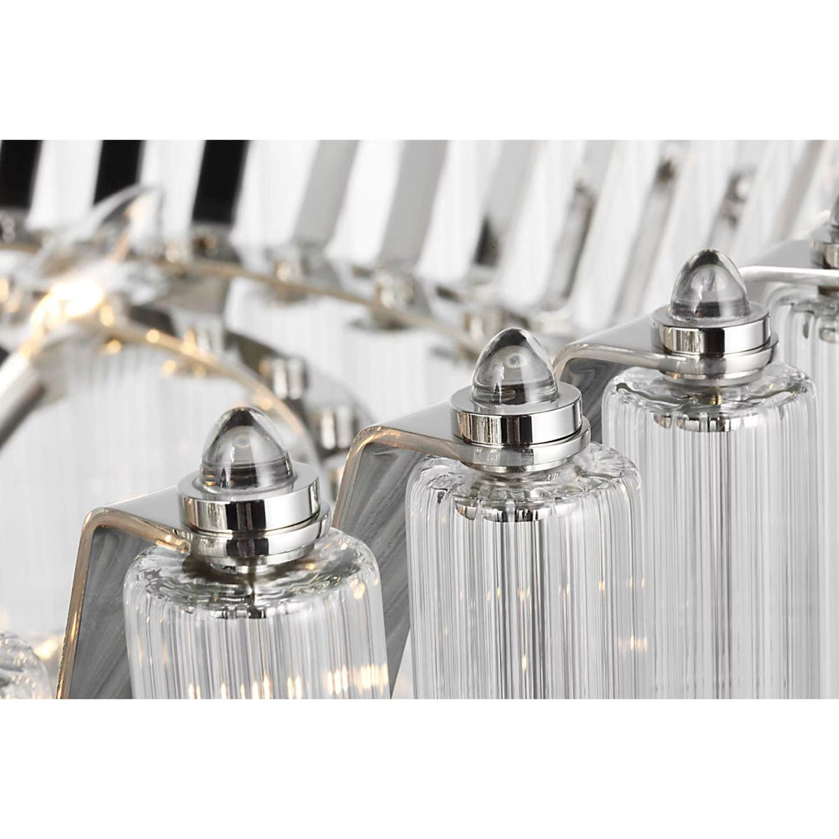 Julie Neill Lorelei X-Large Chandelier in Polished Nickel with Clear Glass W40" x H24"