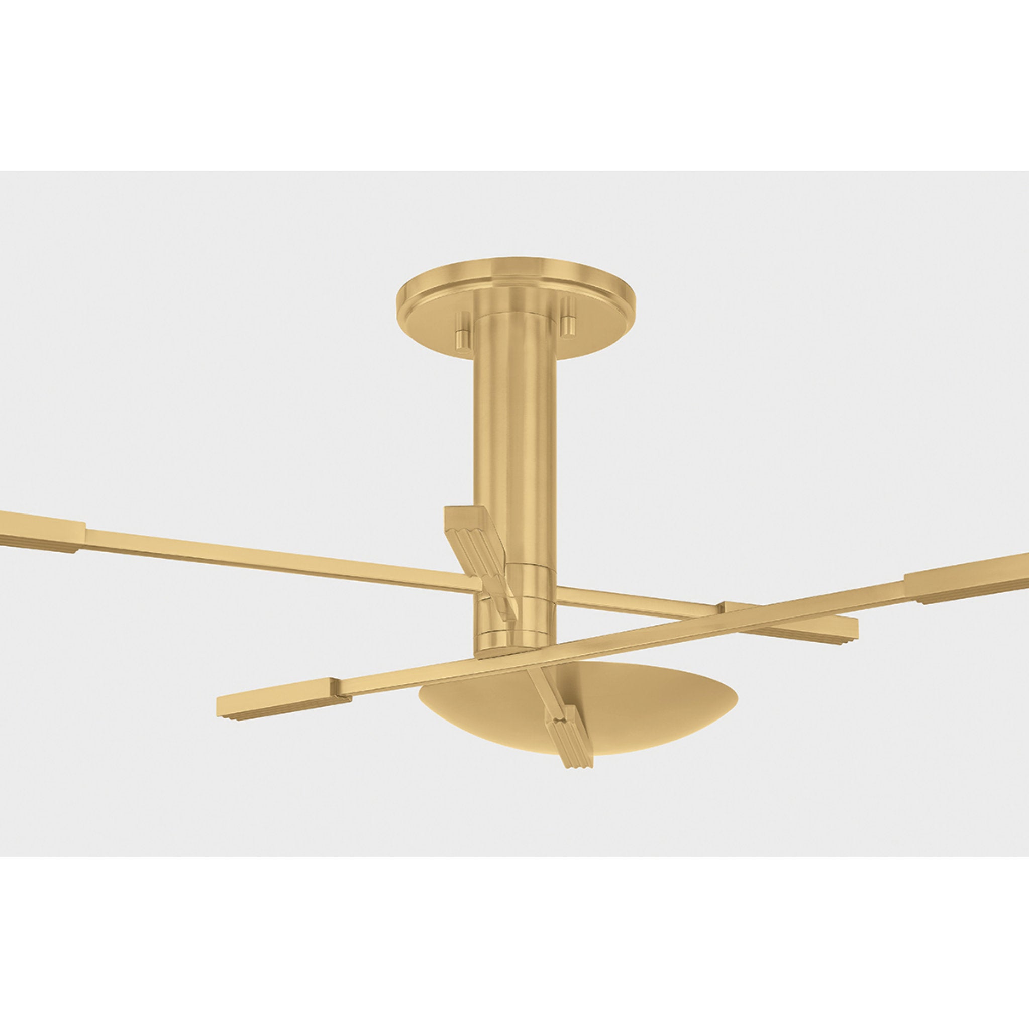 Johnson 3-Light Semi Flush in Aged Brass 42.5W x 9.75H