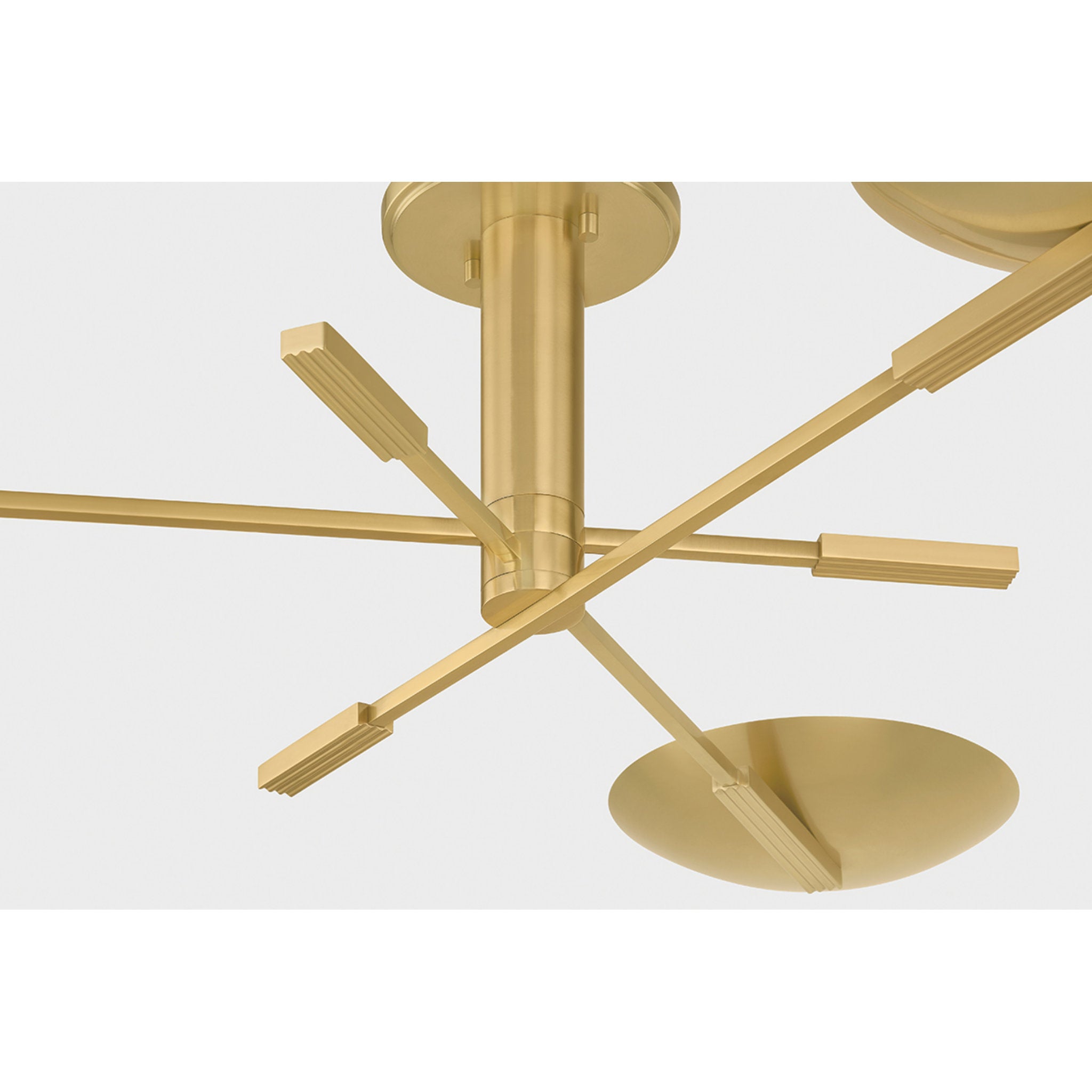 Johnson 3-Light Semi Flush in Aged Brass 42.5W x 9.75H