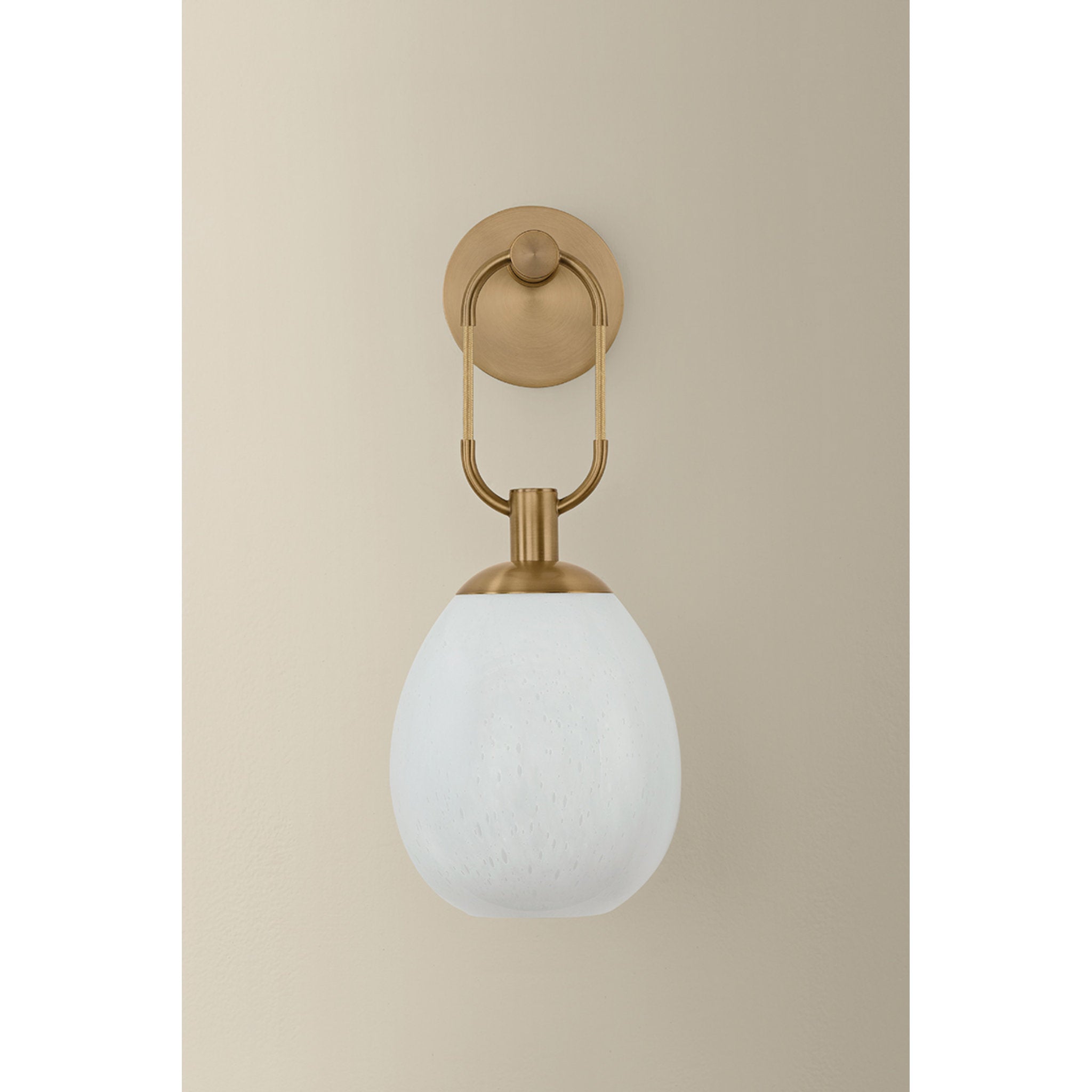 Jove 1-Light Wall Sconce in Patina Brass 7W x 17.25H