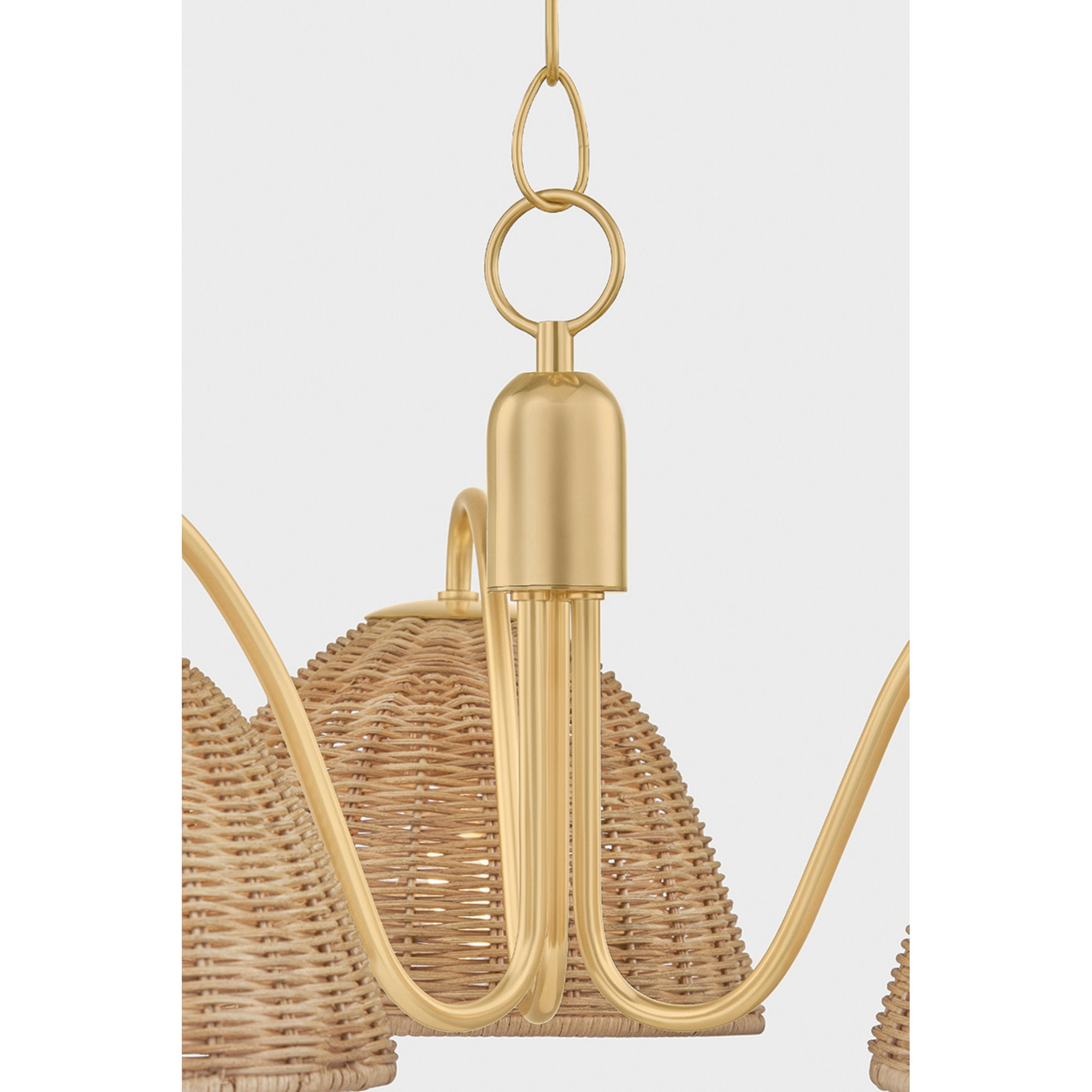 Katniss 3-Light Chandelier in Aged Brass 28W x 11.75H
