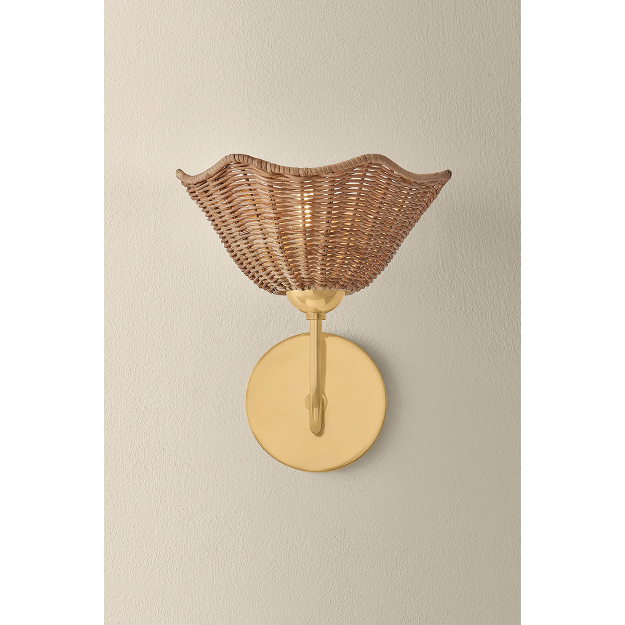 Kehlani 1-Light Wall Sconce in Aged Brass 8.75L x 8.75W x 9.5H