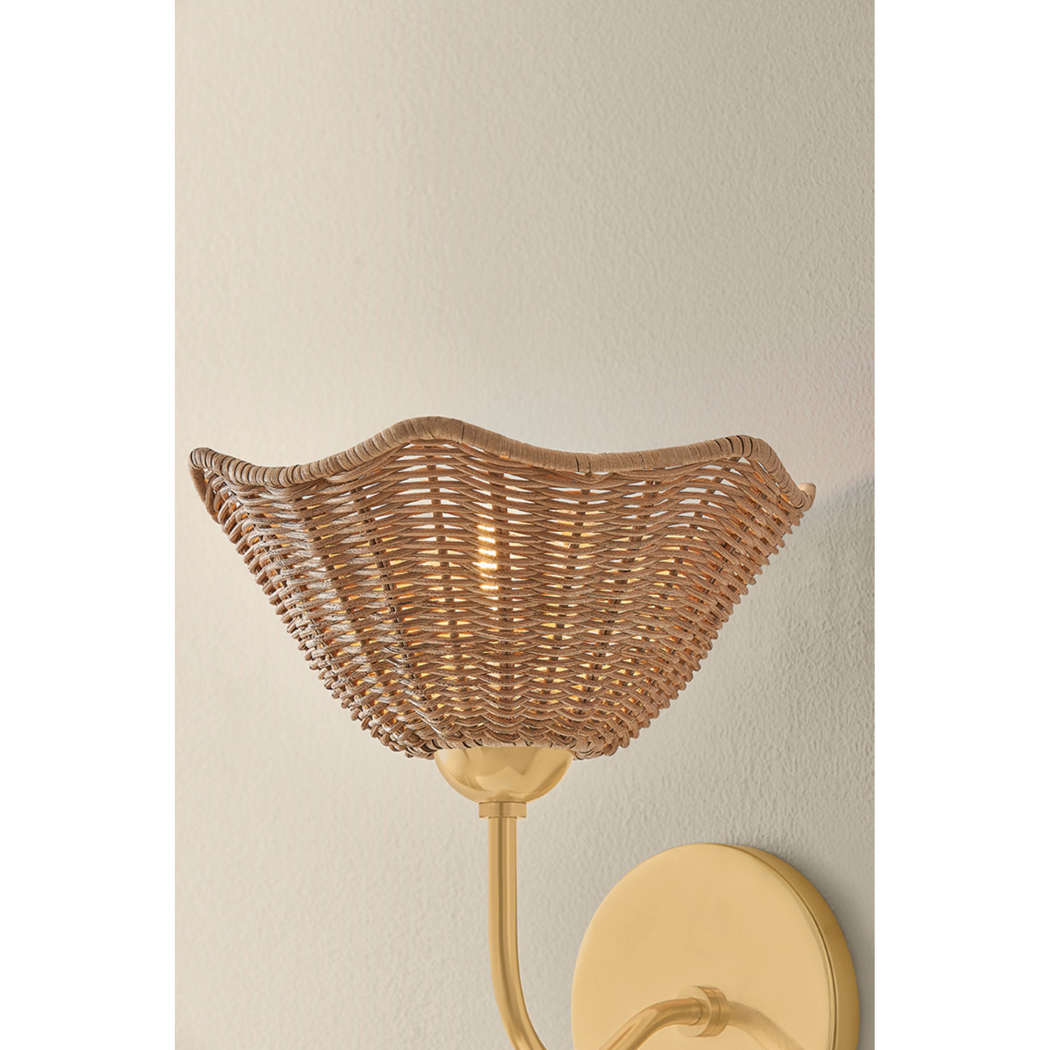 Kehlani 1-Light Wall Sconce in Aged Brass 8.75L x 8.75W x 9.5H