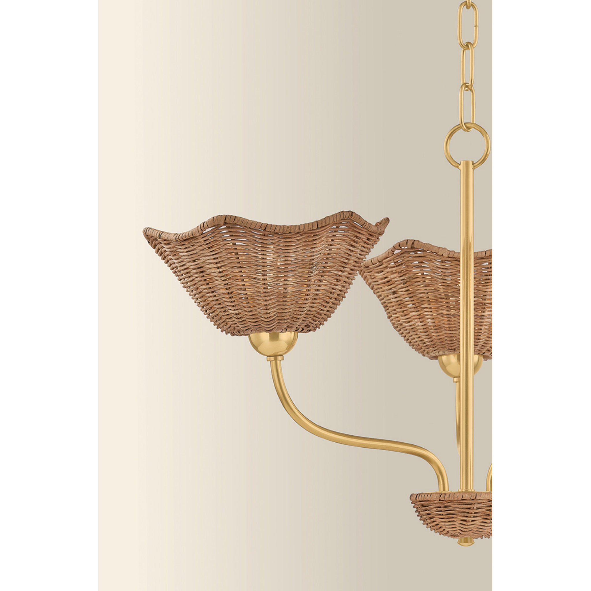 Kehlani 3-Light Chandelier in Aged Brass 24W x 15.5H