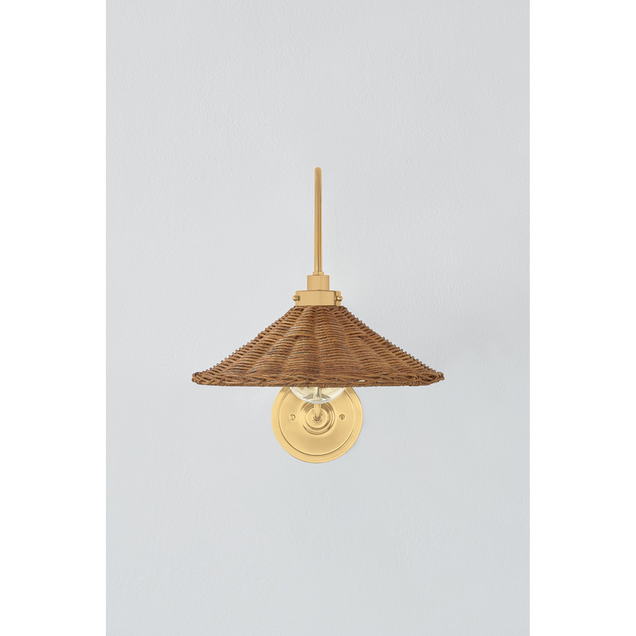 Kensington 1-Light Wall Sconce in Aged Brass by Mark D. Sikes 12W x 15.75H