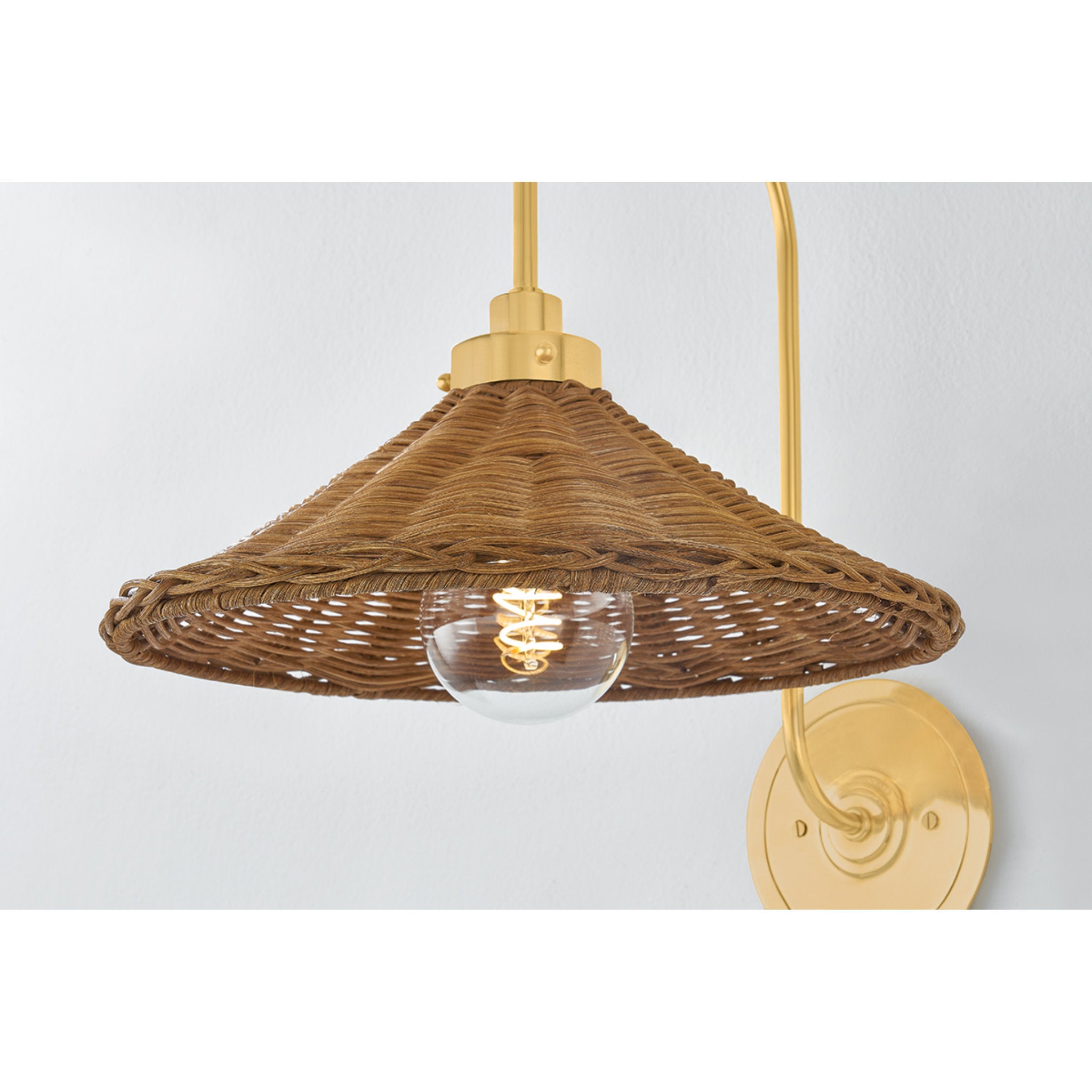 Kensington 1-Light Wall Sconce in Aged Brass by Mark D. Sikes 12W x 15.75H