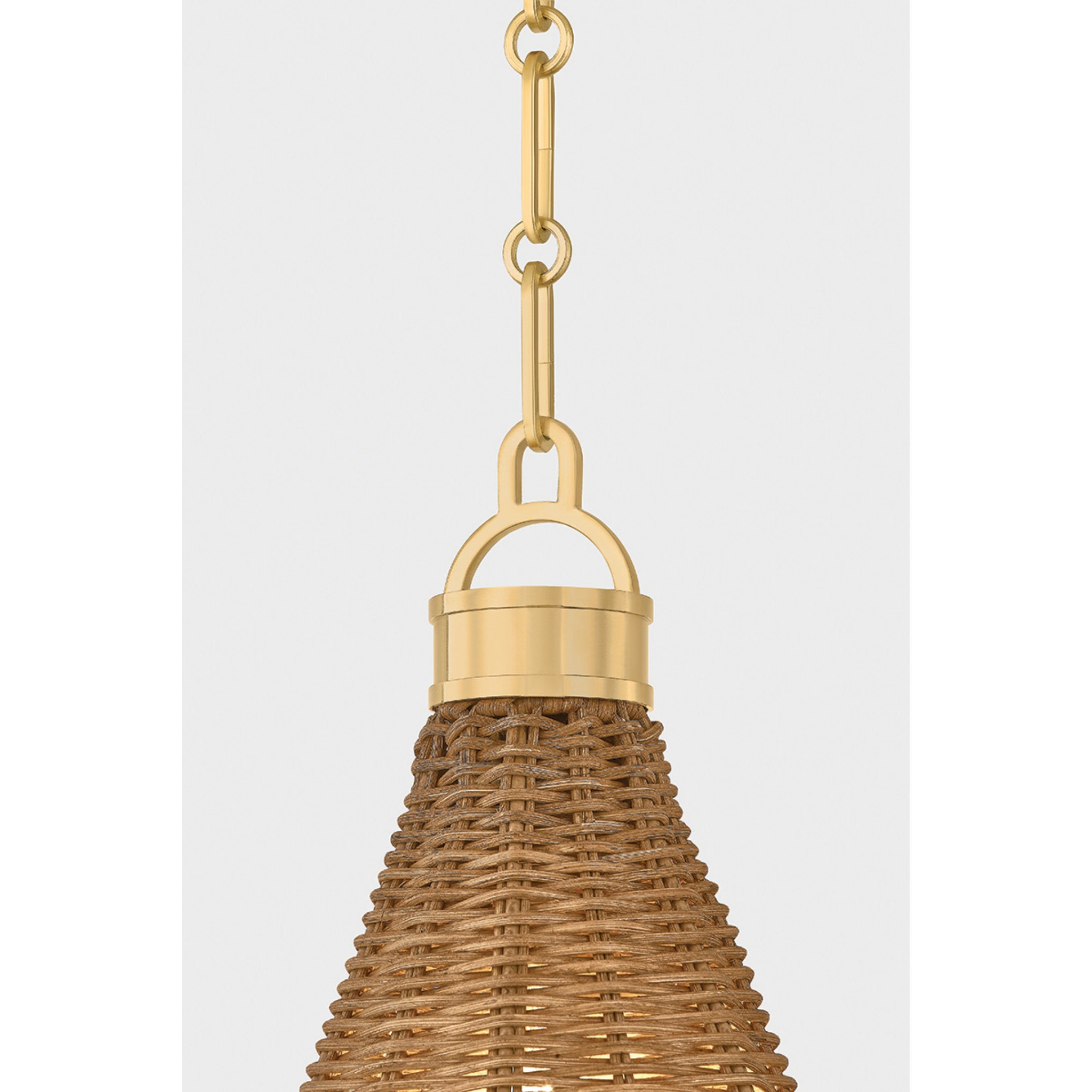 Kensington 1-Light Pendant in Aged Brass by Mark D. Sikes 14.75W x 19H