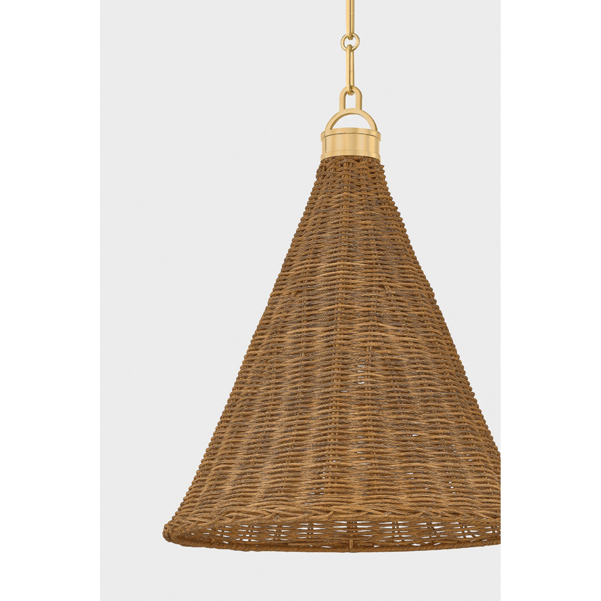 Kensington 1-Light Pendant in Aged Brass by Mark D. Sikes 14.75W x 19H