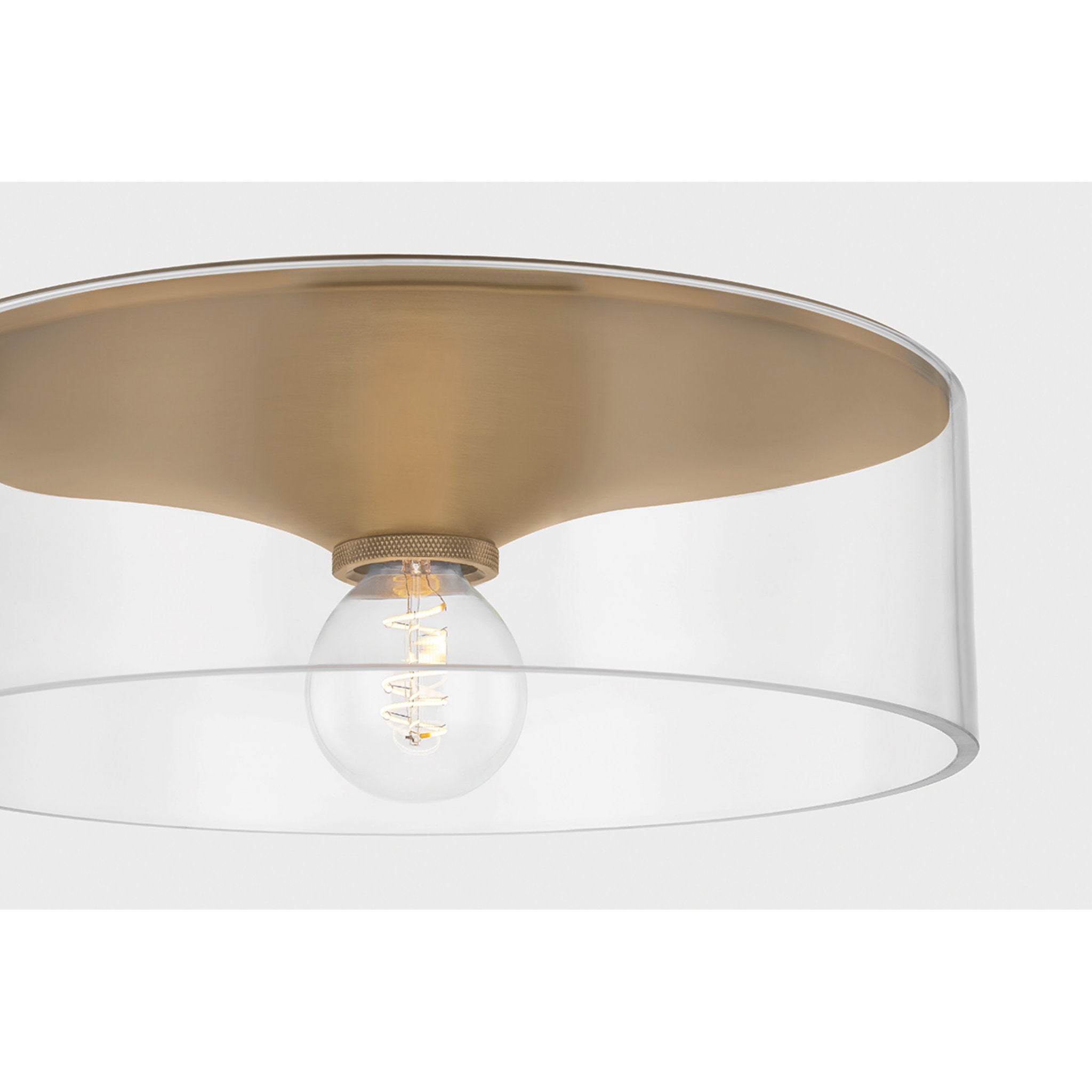 Killian 1-Light Flush Mount in Patina Brass 16W x 6.5H