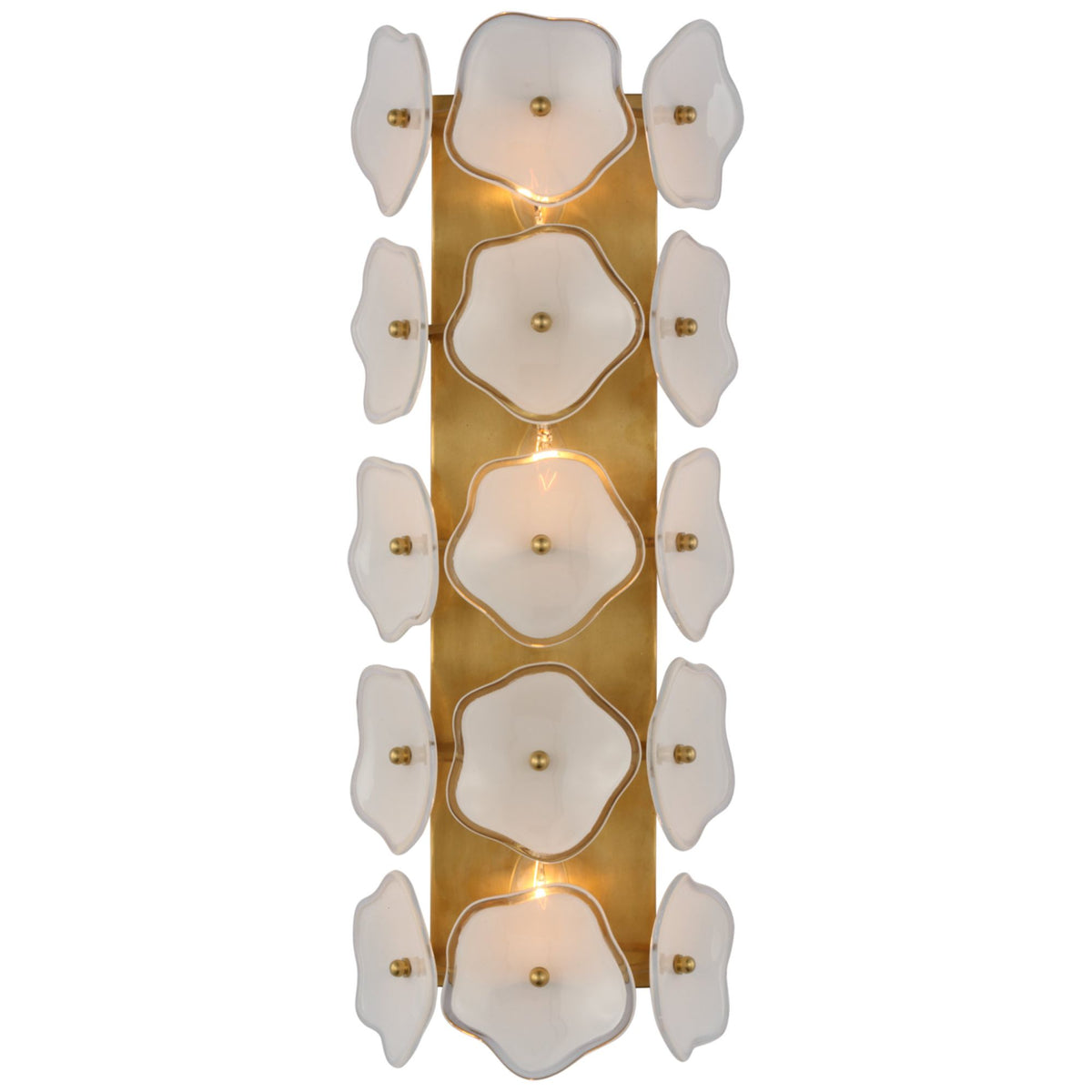 kate spade new york Leighton 20" Sconce in Soft Brass with Cream Tinted Glass W7.75" x H20.5" x E4"