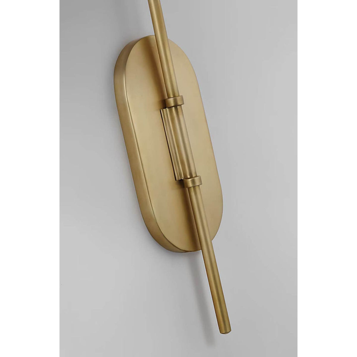 kate spade new york Kinsley Large Articulating Wall Light in Soft Brass with Linen Shade W15.75" x H27.75" x E22.25"