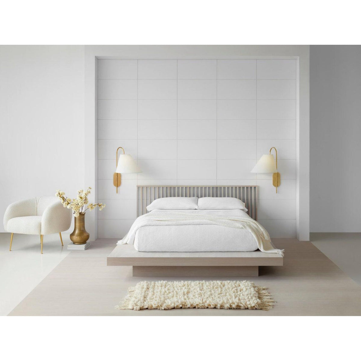 kate spade new york Kinsley Large Articulating Wall Light in Soft Brass with Linen Shade W15.75" x H27.75" x E22.25"