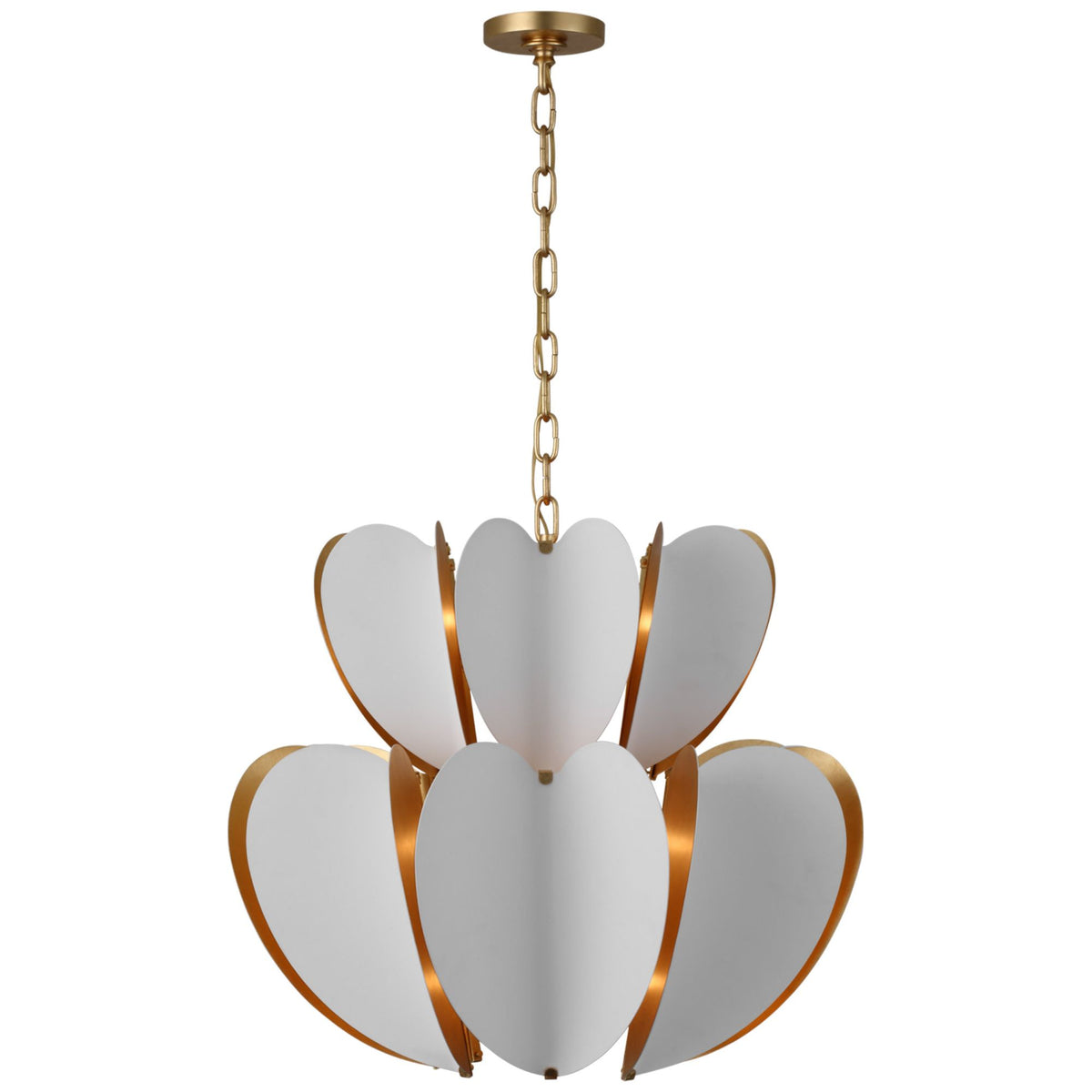 kate spade new york Danes Two Tier Chandelier in Matte White and Gild W24" x H23.5"
