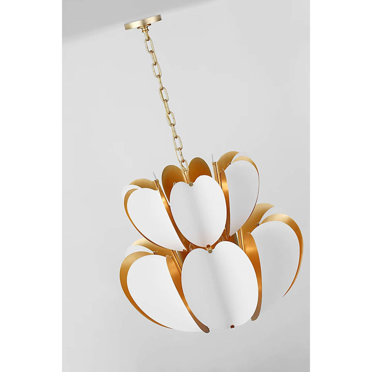 kate spade new york Danes Two Tier Chandelier in Matte White and Gild W24" x H23.5"
