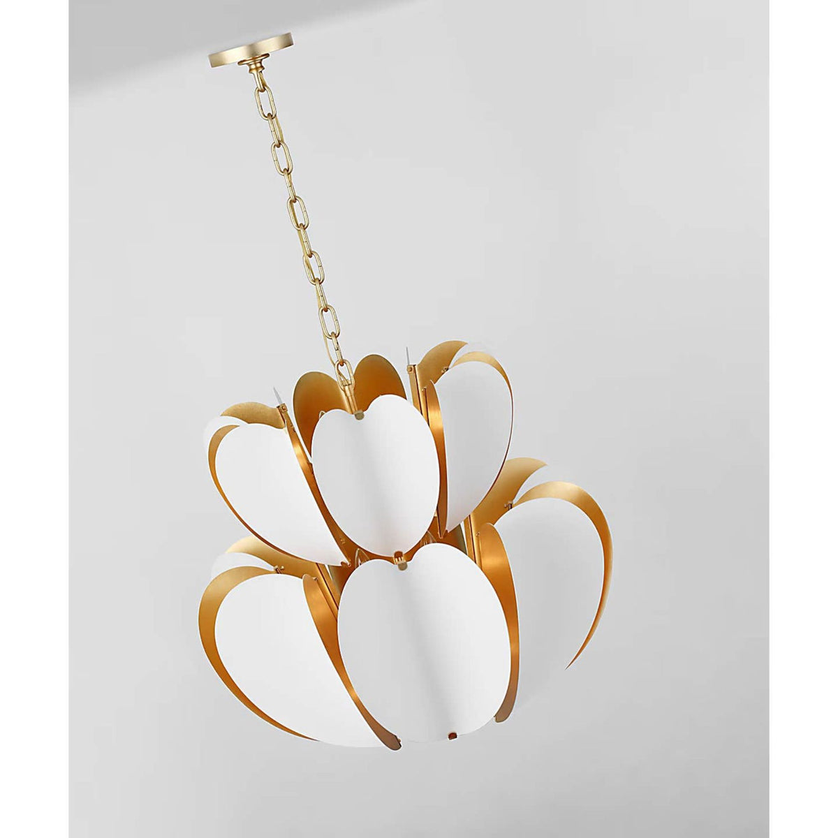 kate spade new york Danes Two Tier Chandelier in Matte White and Gild W24" x H23.5"