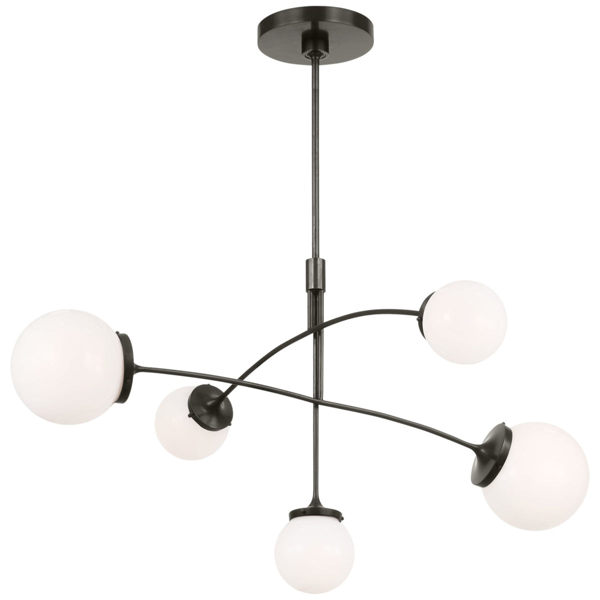 kate spade new york Prescott Medium Mobile Chandelier in Bronze with White Glass W40.75"