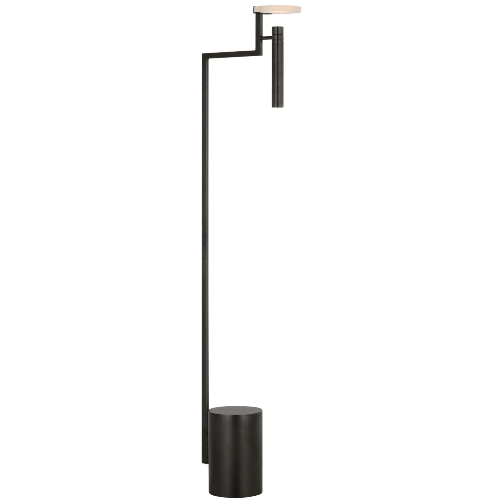 Kelly Wearstler Melange 52" Floating Disc Floor Lamp in Bronze with Alabaster W6" x H52"