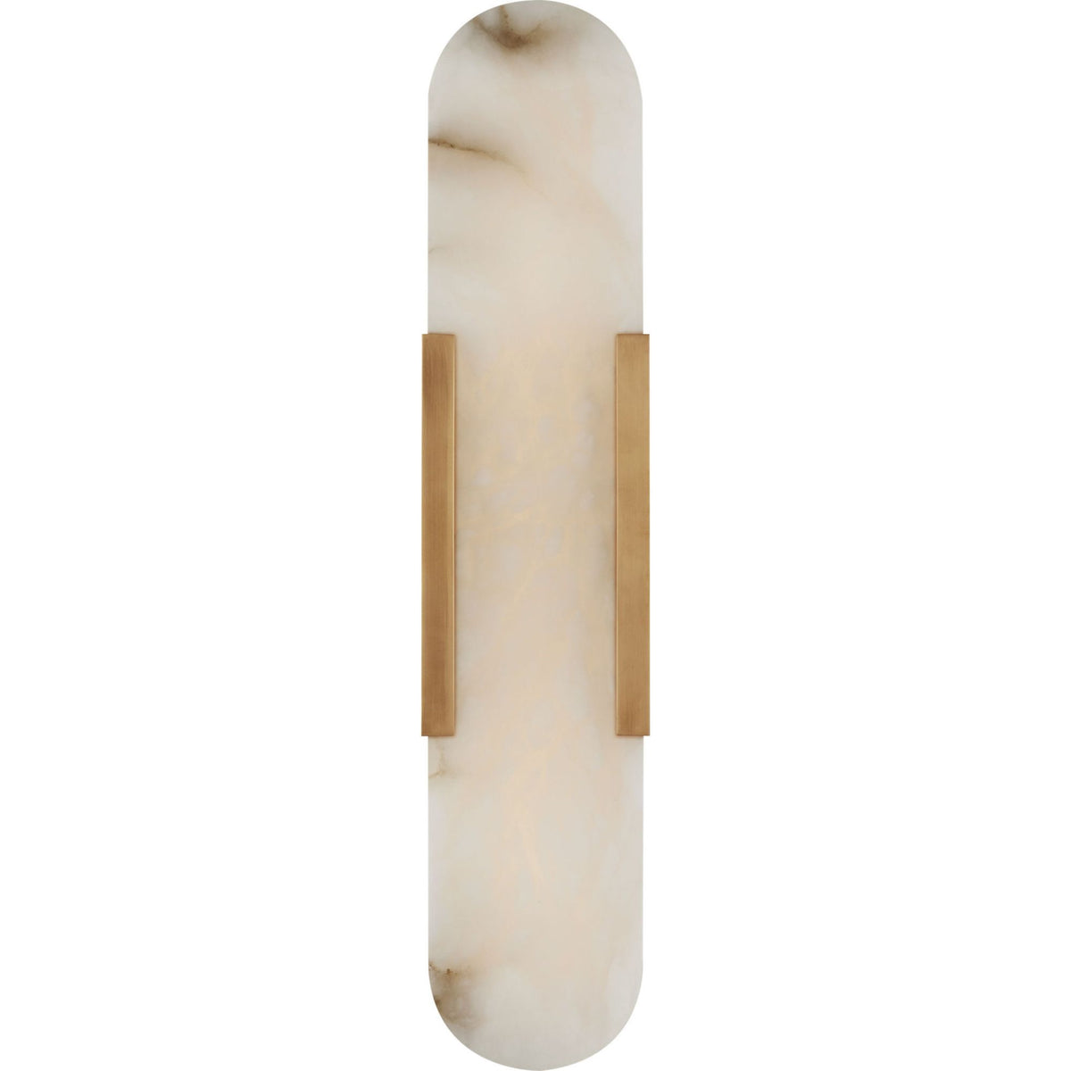 Kelly Wearstler Melange 20" Elongated Sconce in Antique-Burnished Brass with Alabaster W4.25" x H20" x E3.5"