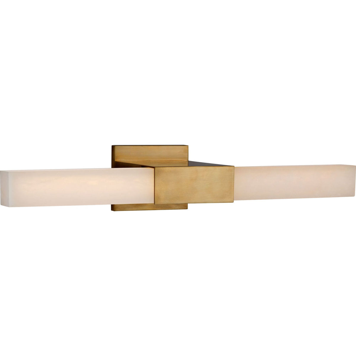 Kelly Wearstler Covet 24" Over The Mirror Bath Light in Antique-Burnished Brass with Alabaster W24" x H4.5" x E8"