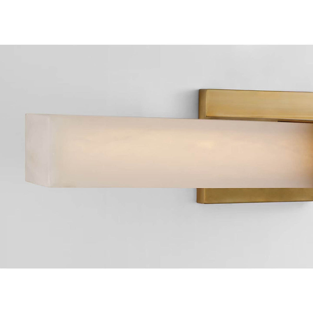 Kelly Wearstler Covet 24" Over The Mirror Bath Light in Antique-Burnished Brass with Alabaster W24" x H4.5" x E8"