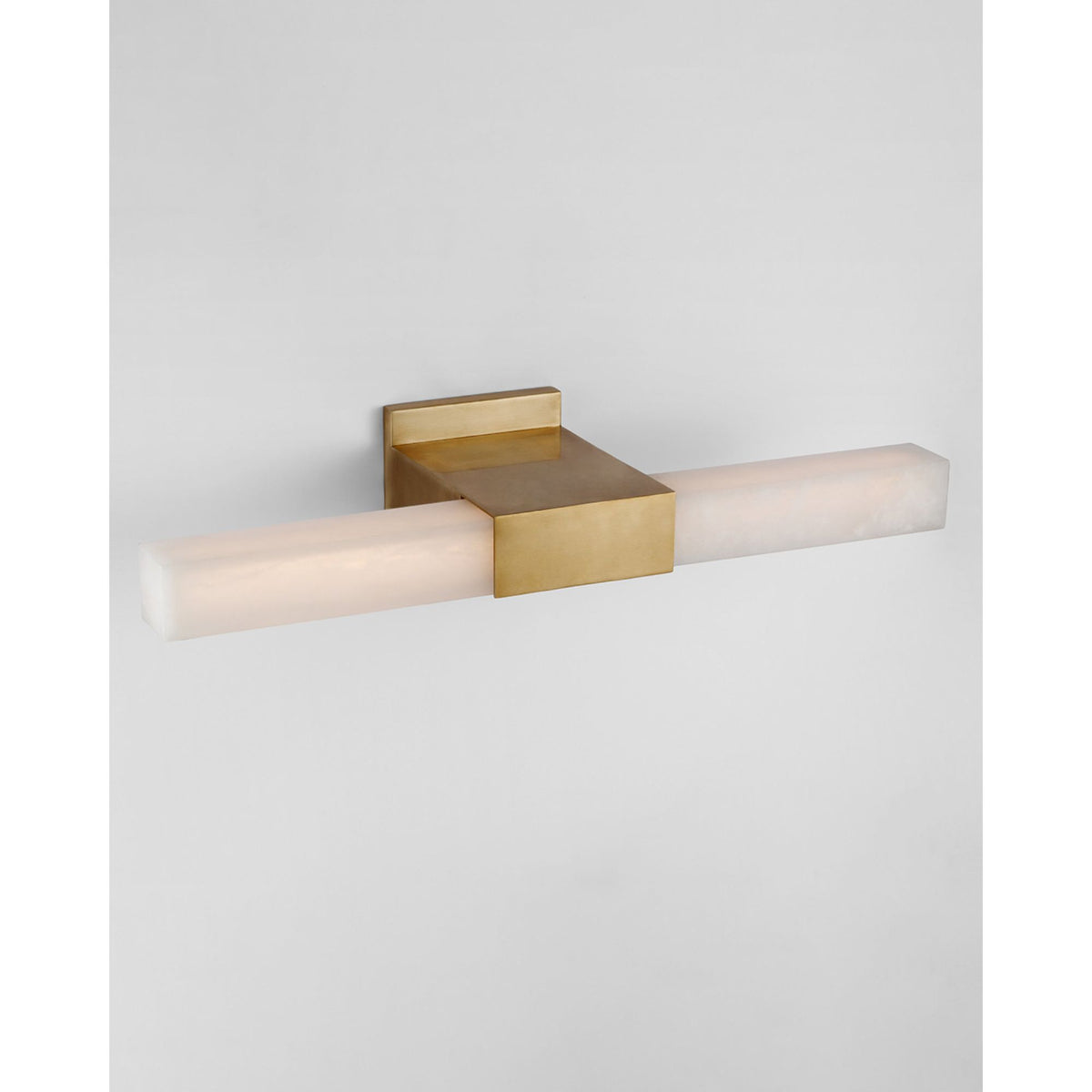 Kelly Wearstler Covet 24" Over The Mirror Bath Light in Antique-Burnished Brass with Alabaster W24" x H4.5" x E8"