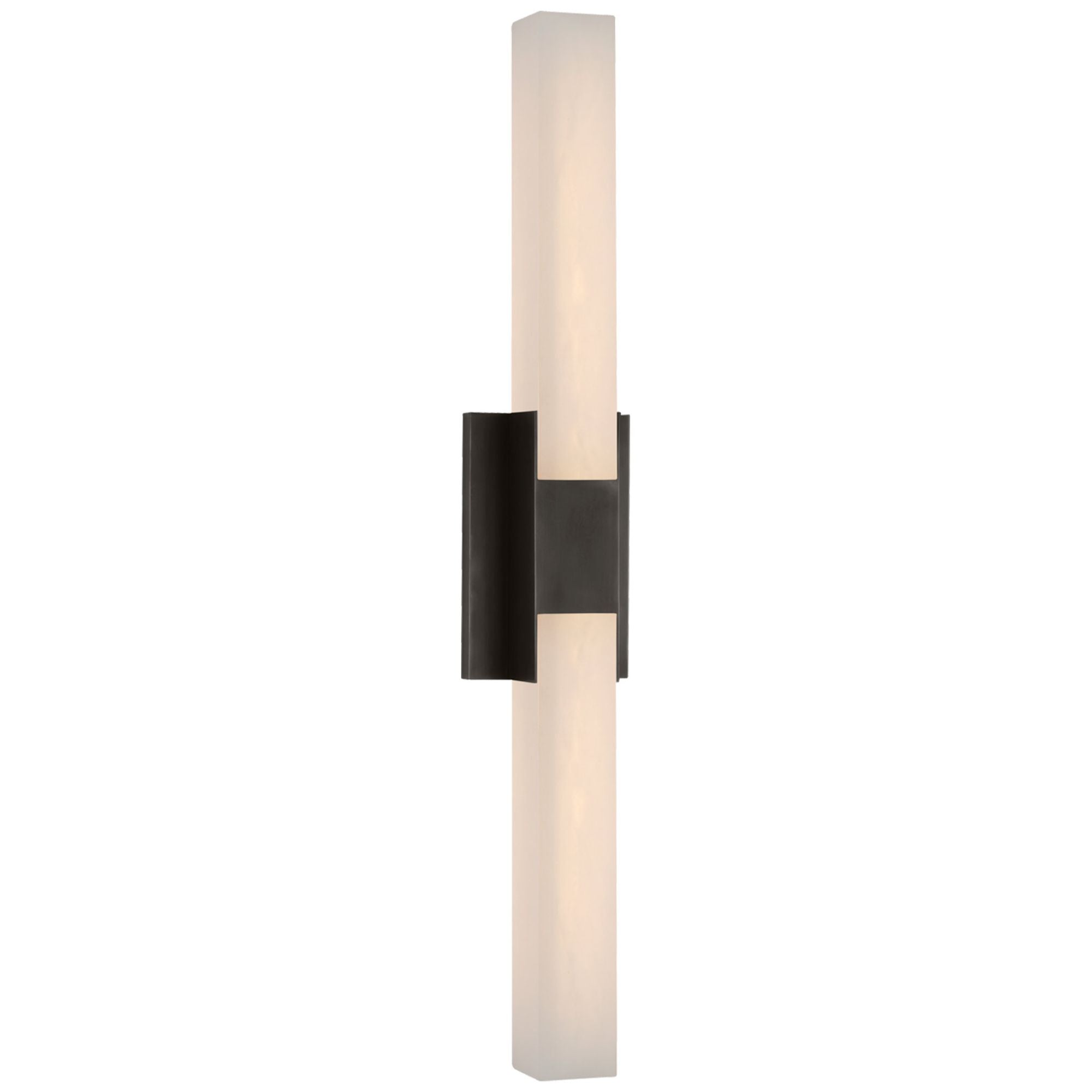 Kelly Wearstler Covet 28" Double Bath Light in Bronze with Alabaster Wall Light W4.5" x H27.5"