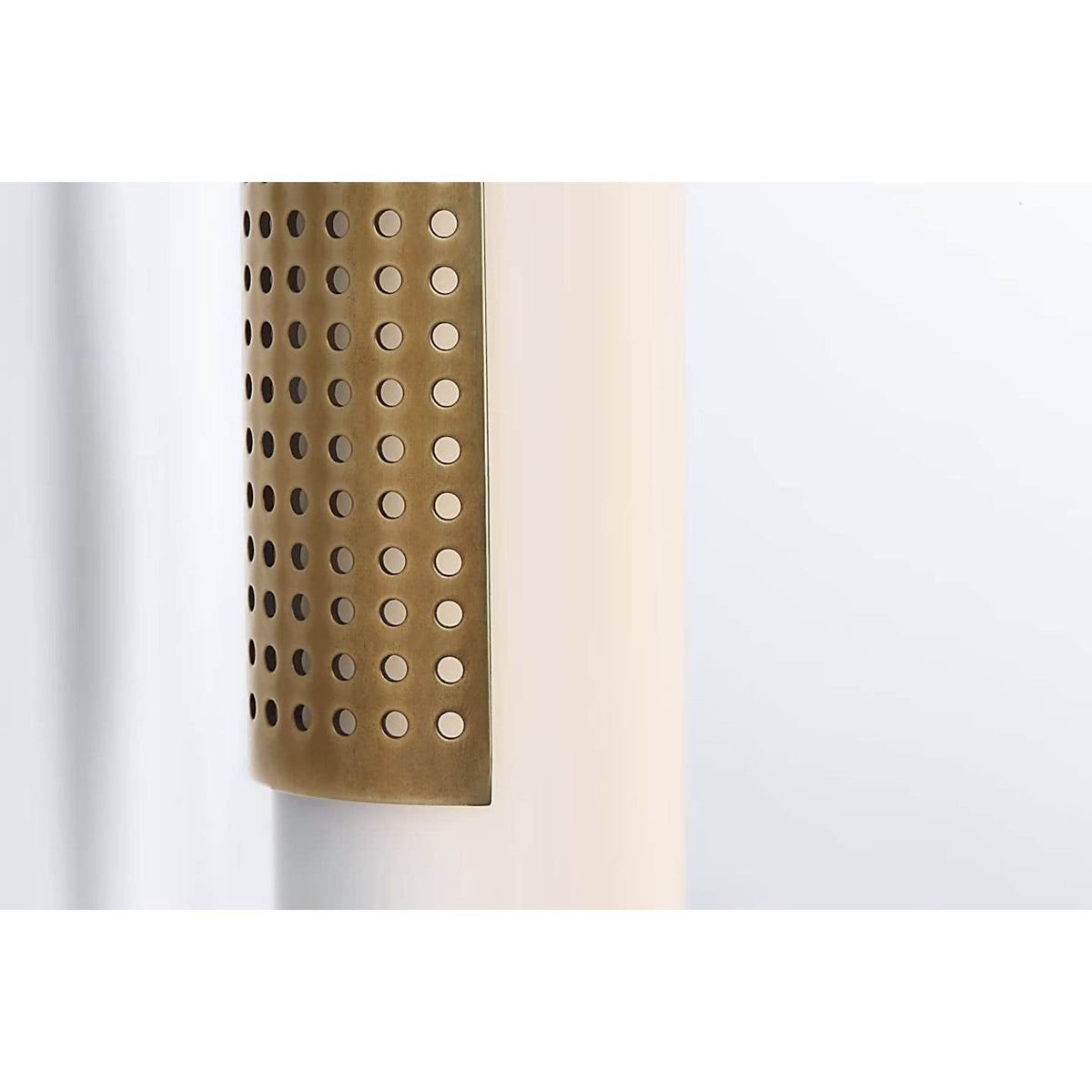 Kelly Wearstler Precision 21" Bath Light in Antique-Burnished Brass with White Glass W4.25" x H21" x E2.75"