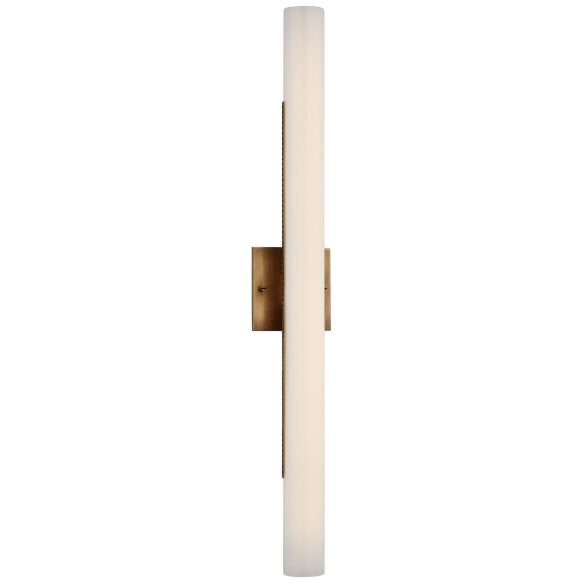 Kelly Wearstler Precision 28" Bath Light in Antique-Burnished Brass with White Glass W4.25" x H28" x E2.75"