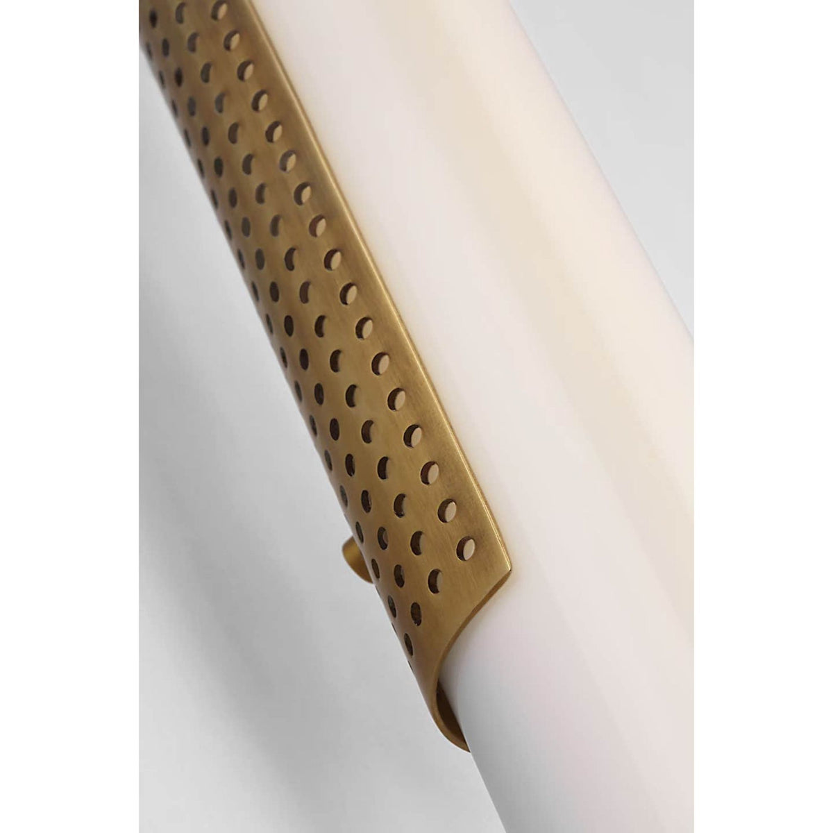 Kelly Wearstler Precision 28" Bath Light in Antique-Burnished Brass with White Glass W4.25" x H28" x E2.75"