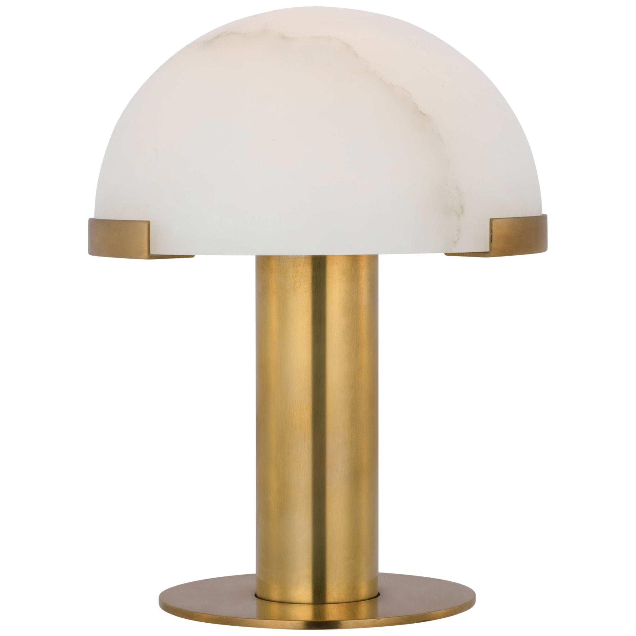 Kelly Wearstler Melange 8" Rechargeable Accent Lamp in Antique-Burnished Brass with Alabaster Shade Table Lamp W6" x H8"
